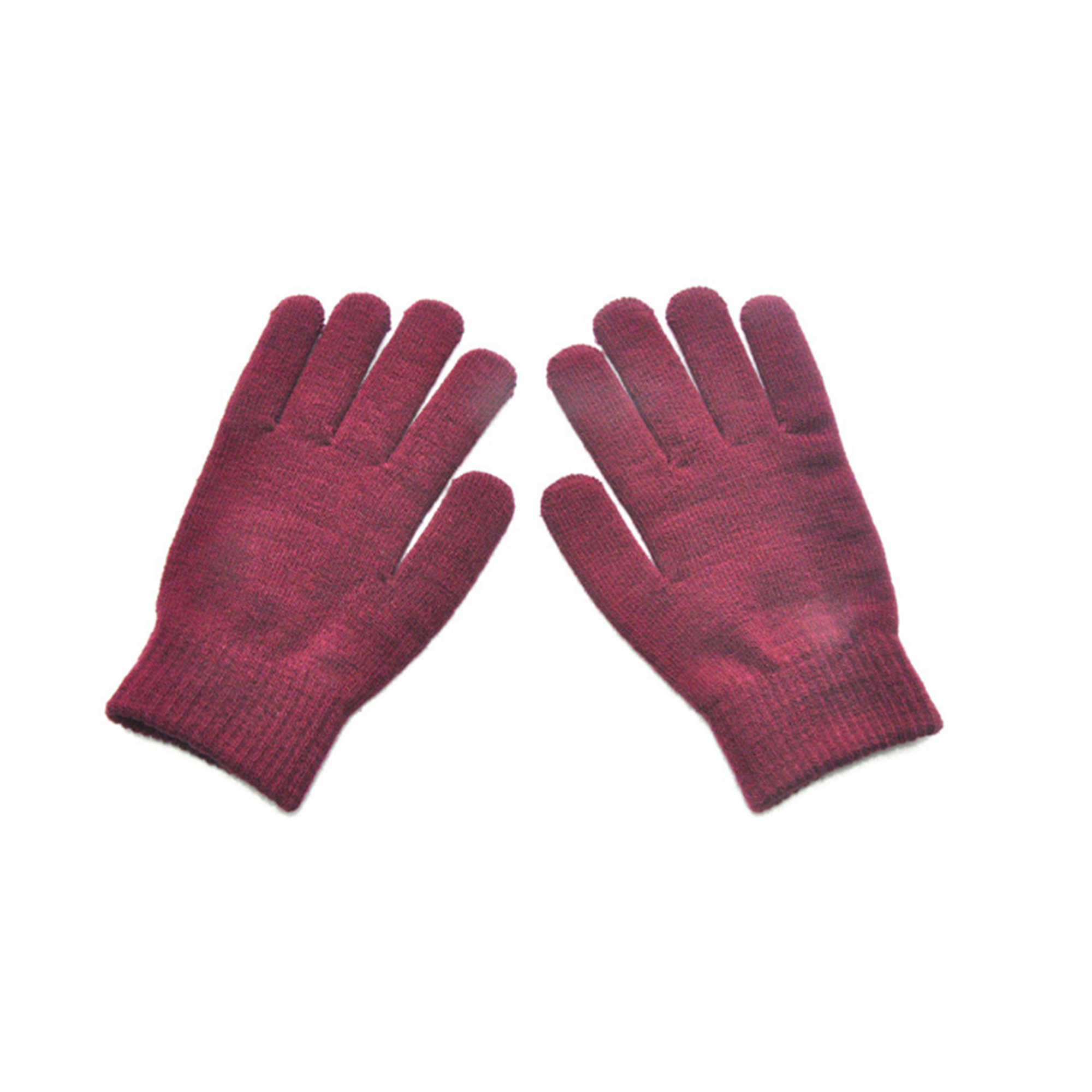 MOQ 50 PCS Stylish Winter Solid Color Knitted Gloves 22