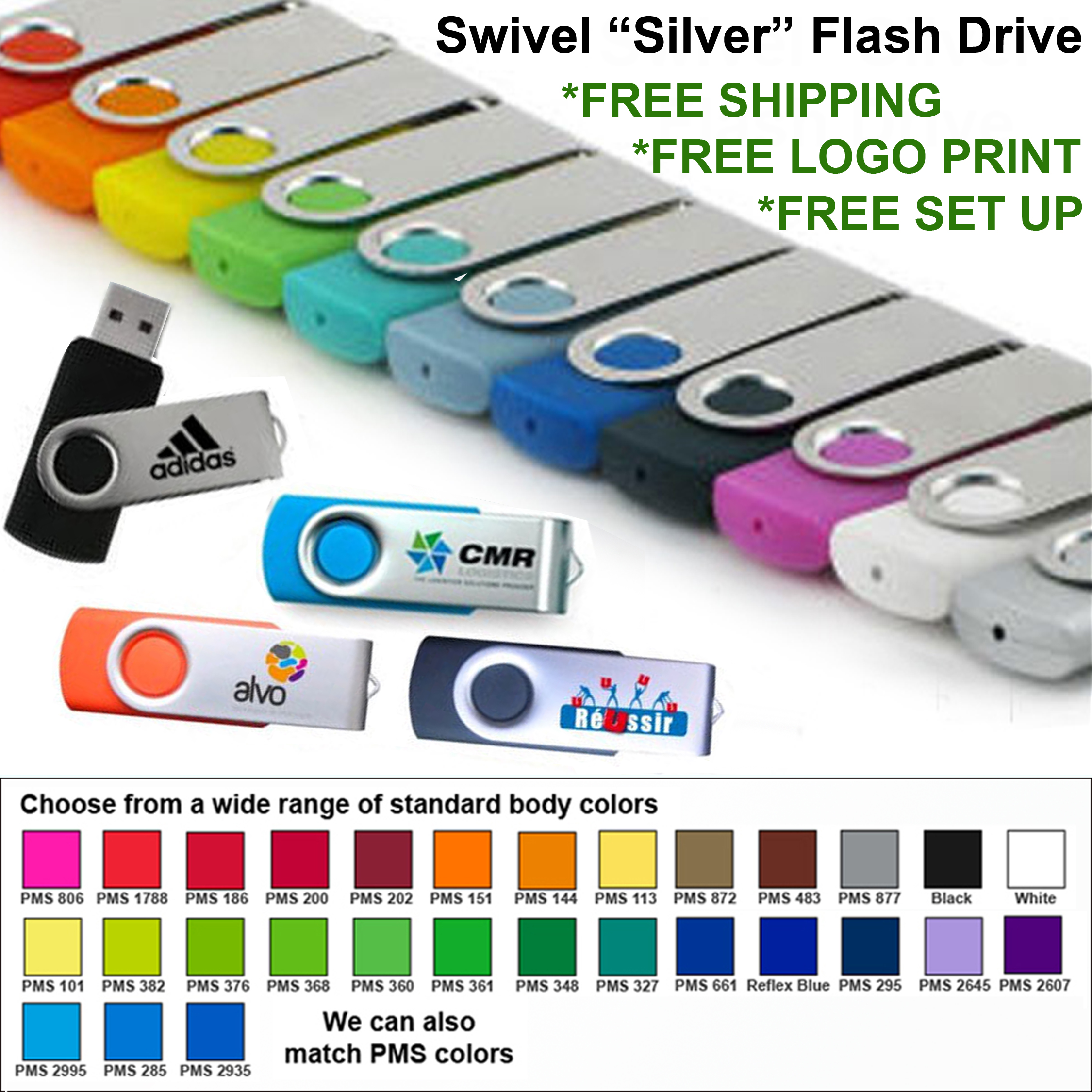 Swivel Flash Drive / USB - 1 GB Memory 2