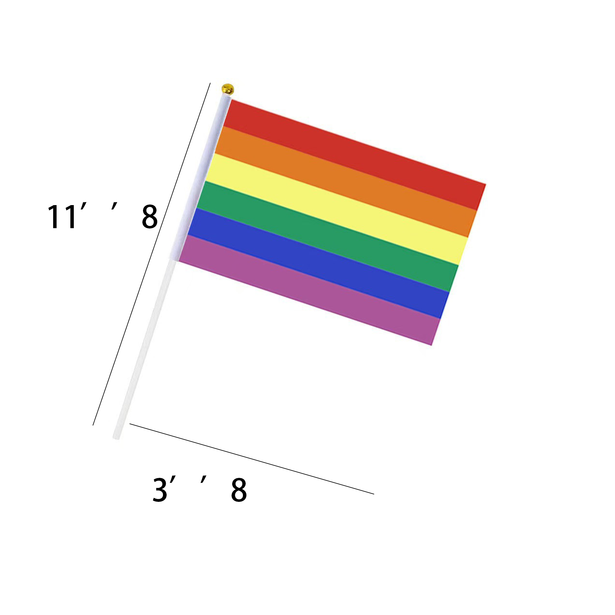 Polyester Hand-Waving Rainbow Flag 17
