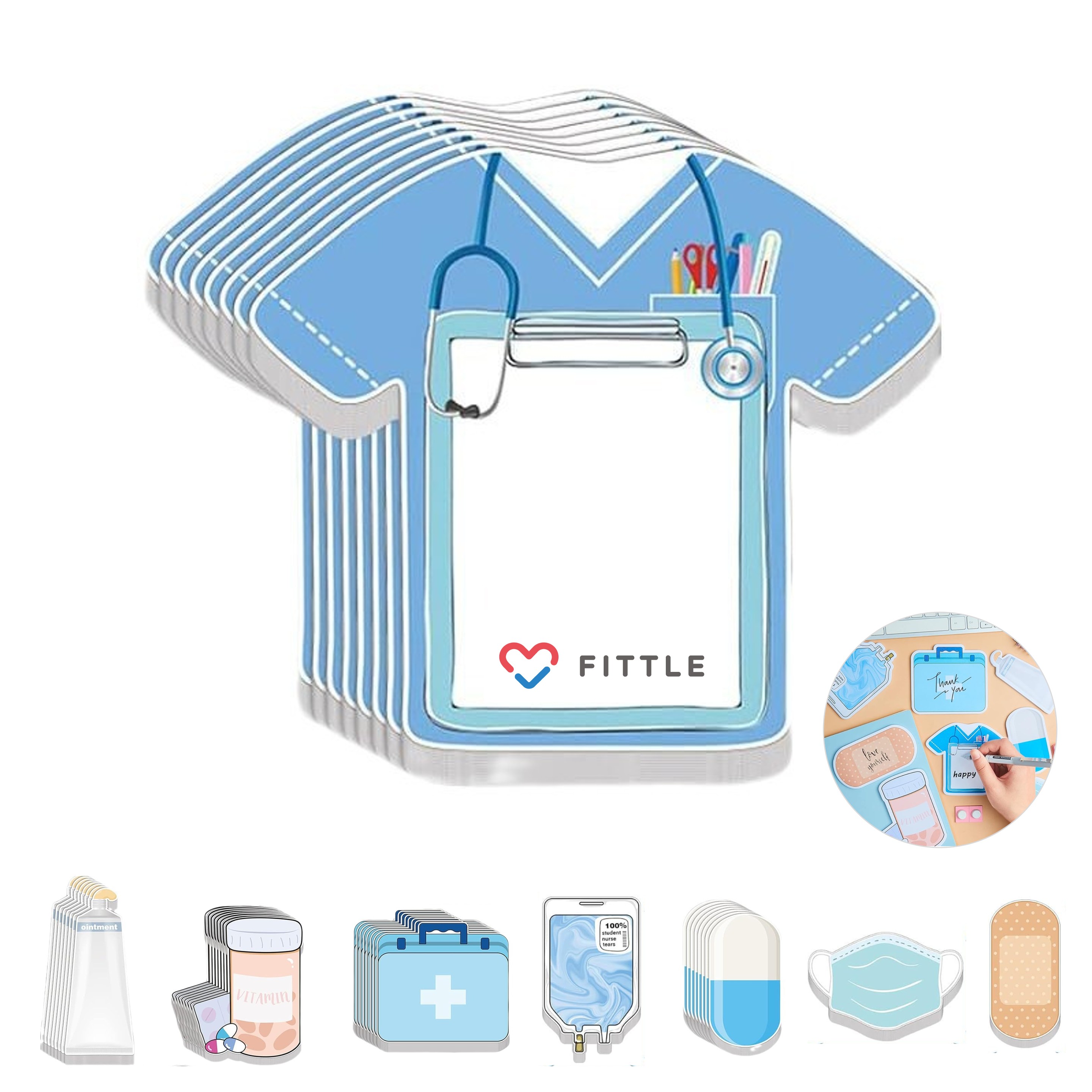Medical Theme Die Cut Sticky Note