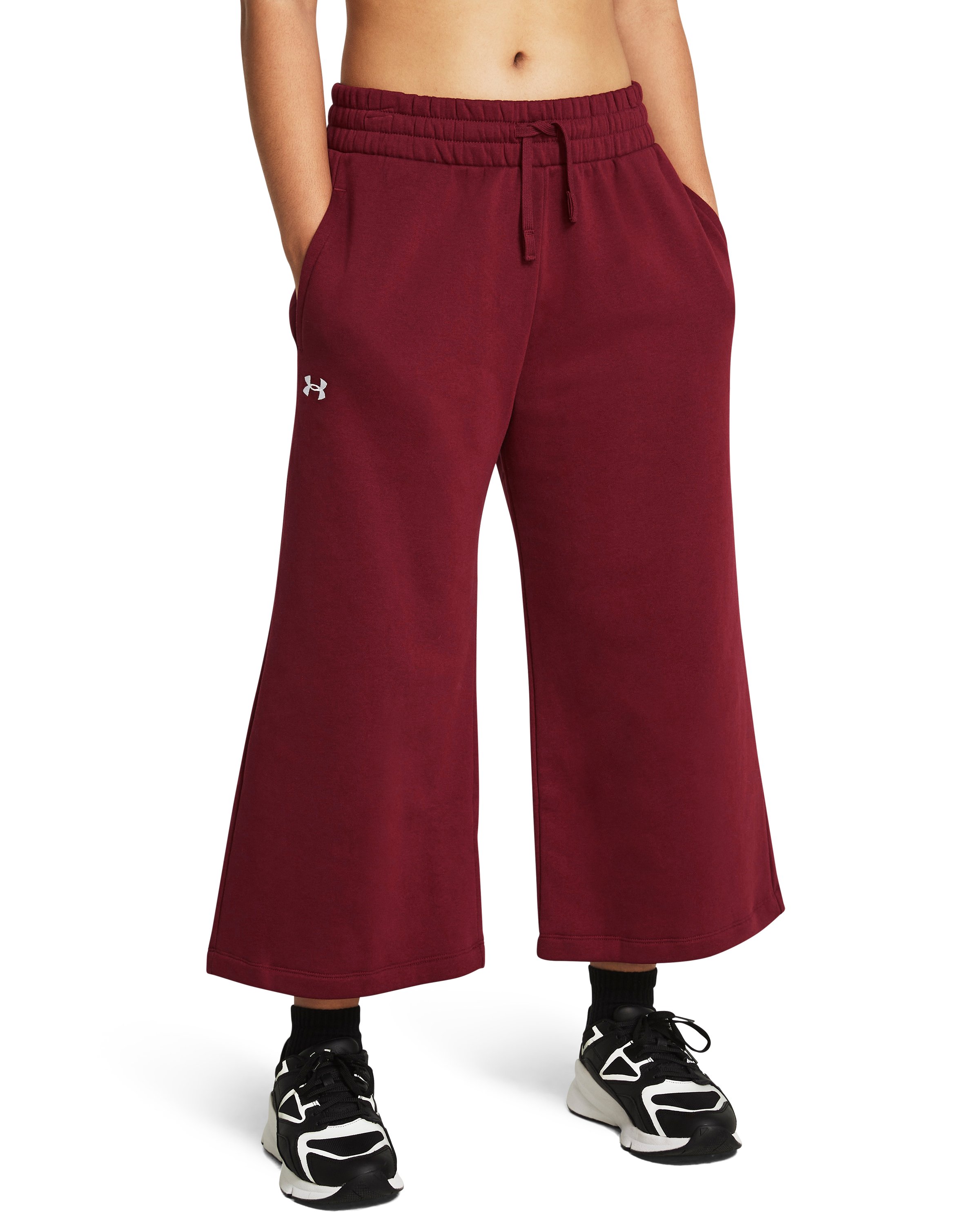 UA Rival Fleece Women's Wide Leg Crop Pants 4