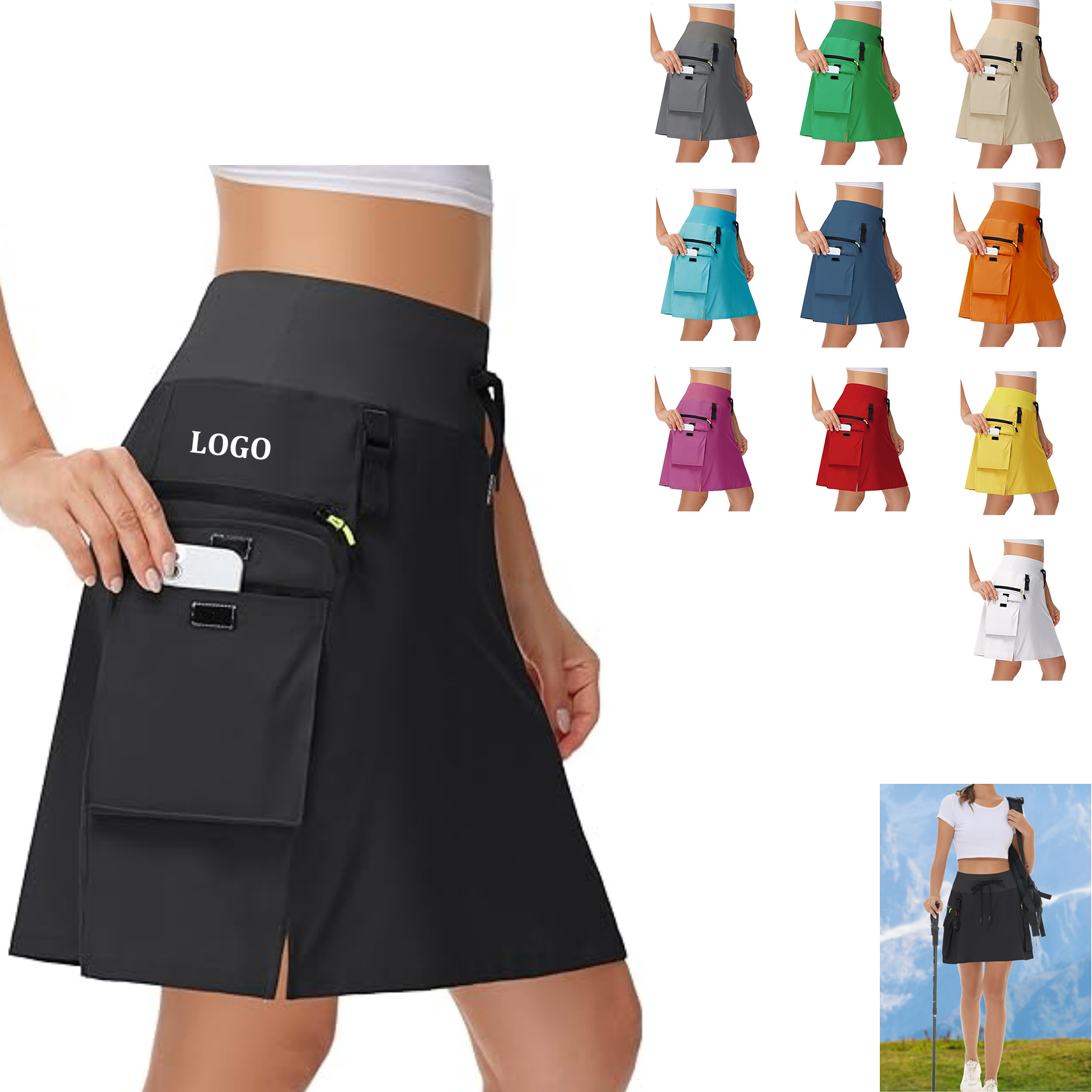Women's Hiking Cargo Skorts Skirt 28