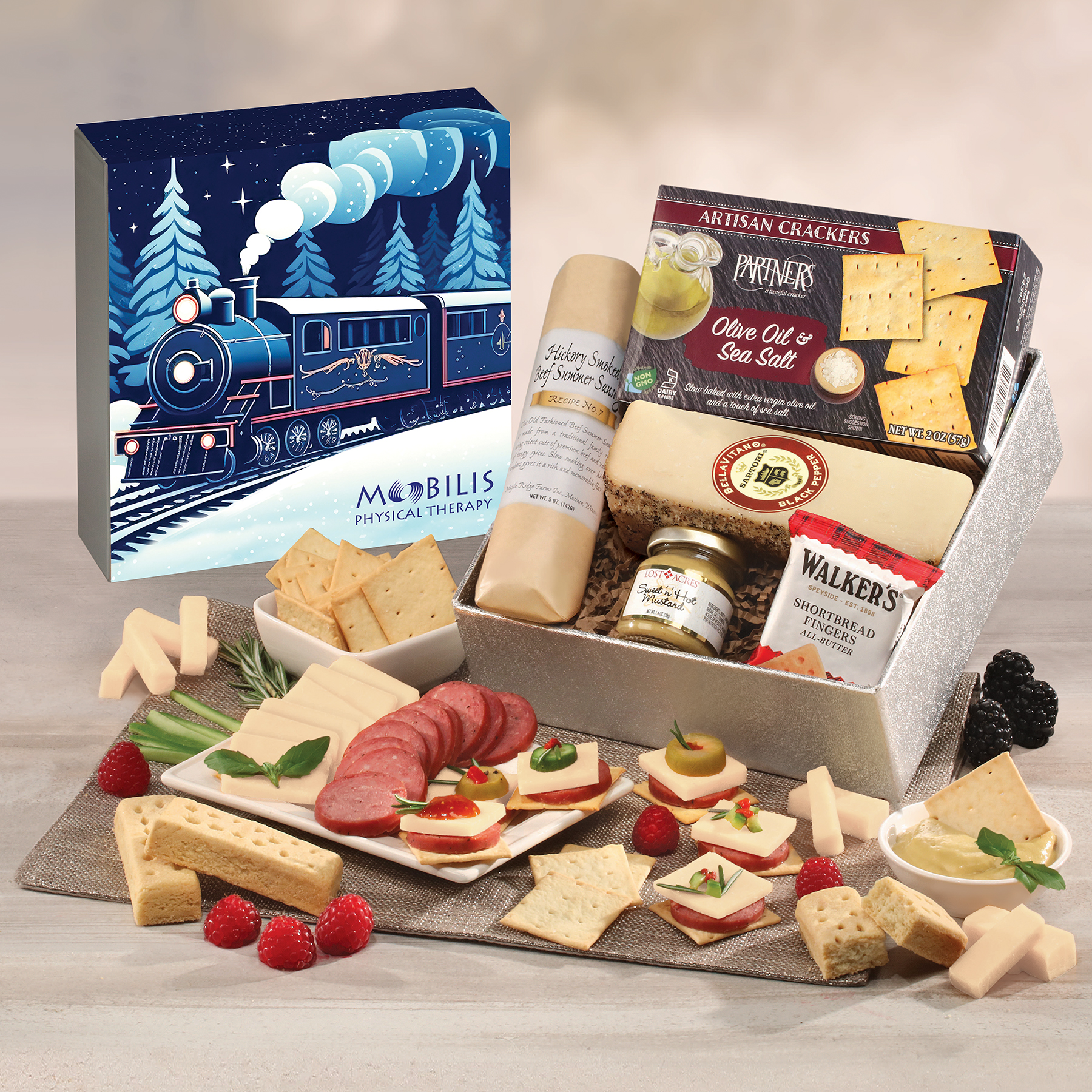 Snack Lover's Gift Box with Holiday Train Sleeve 2