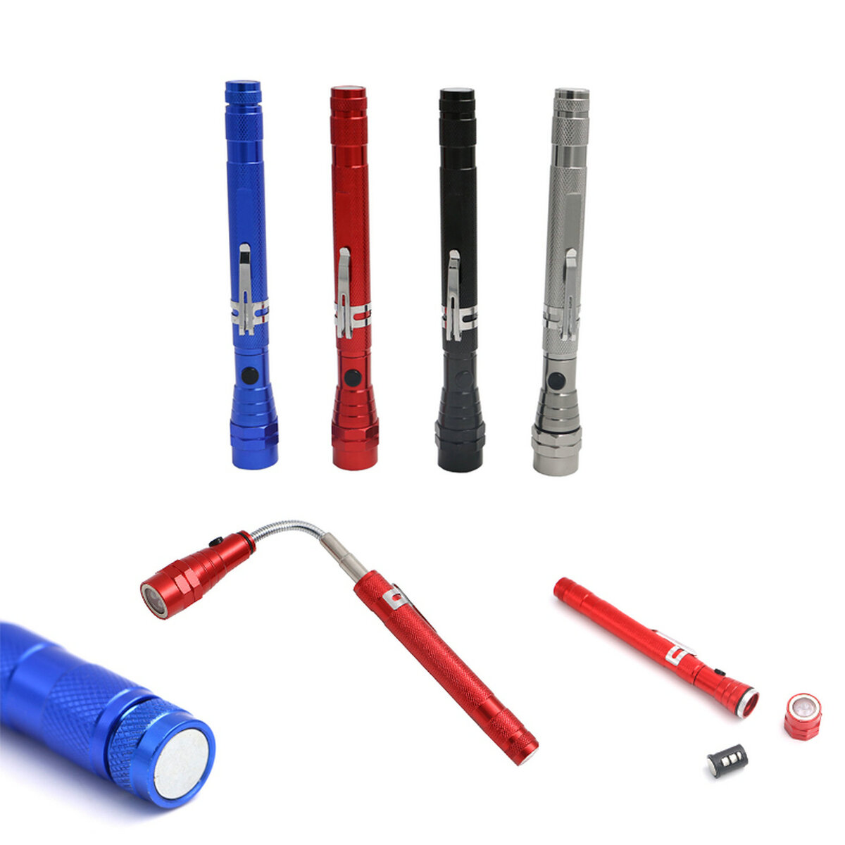Telescopic Aluminum Flashlight With Magnet