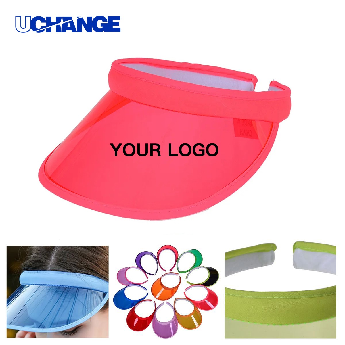 Transparent PVC Visor Hat for Outdoor Sun Protection