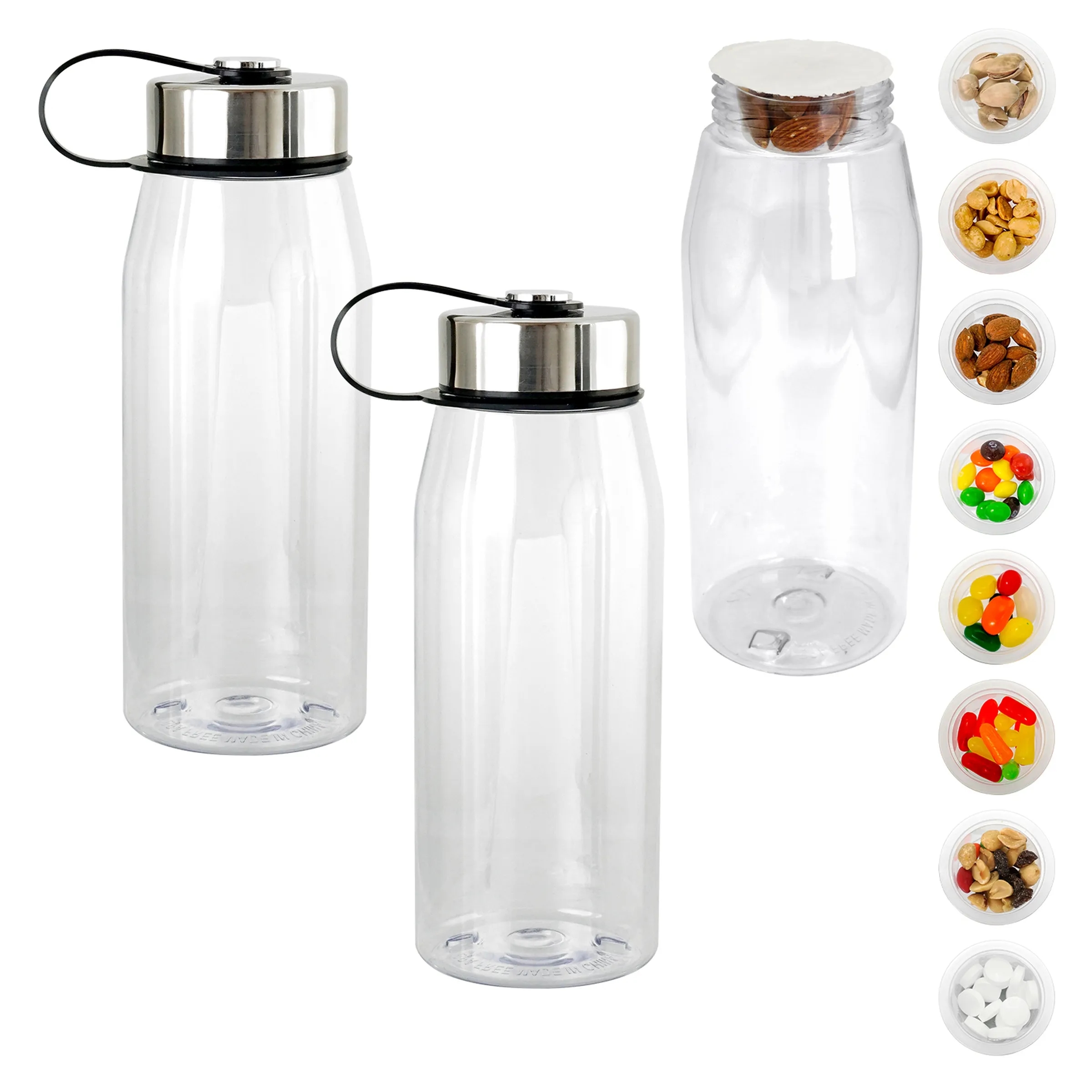 Metal Lanyard Lid 32 oz. Snack Bottle, custom water bottle with logo imprint 2