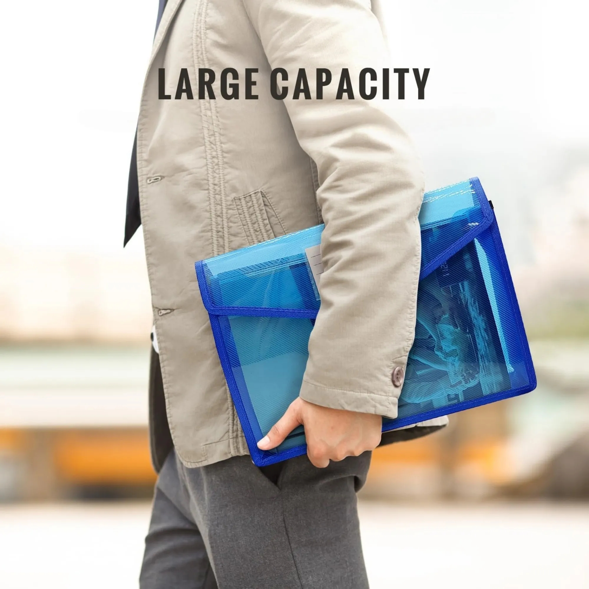 Clear Expanding Plastic File Folder 12