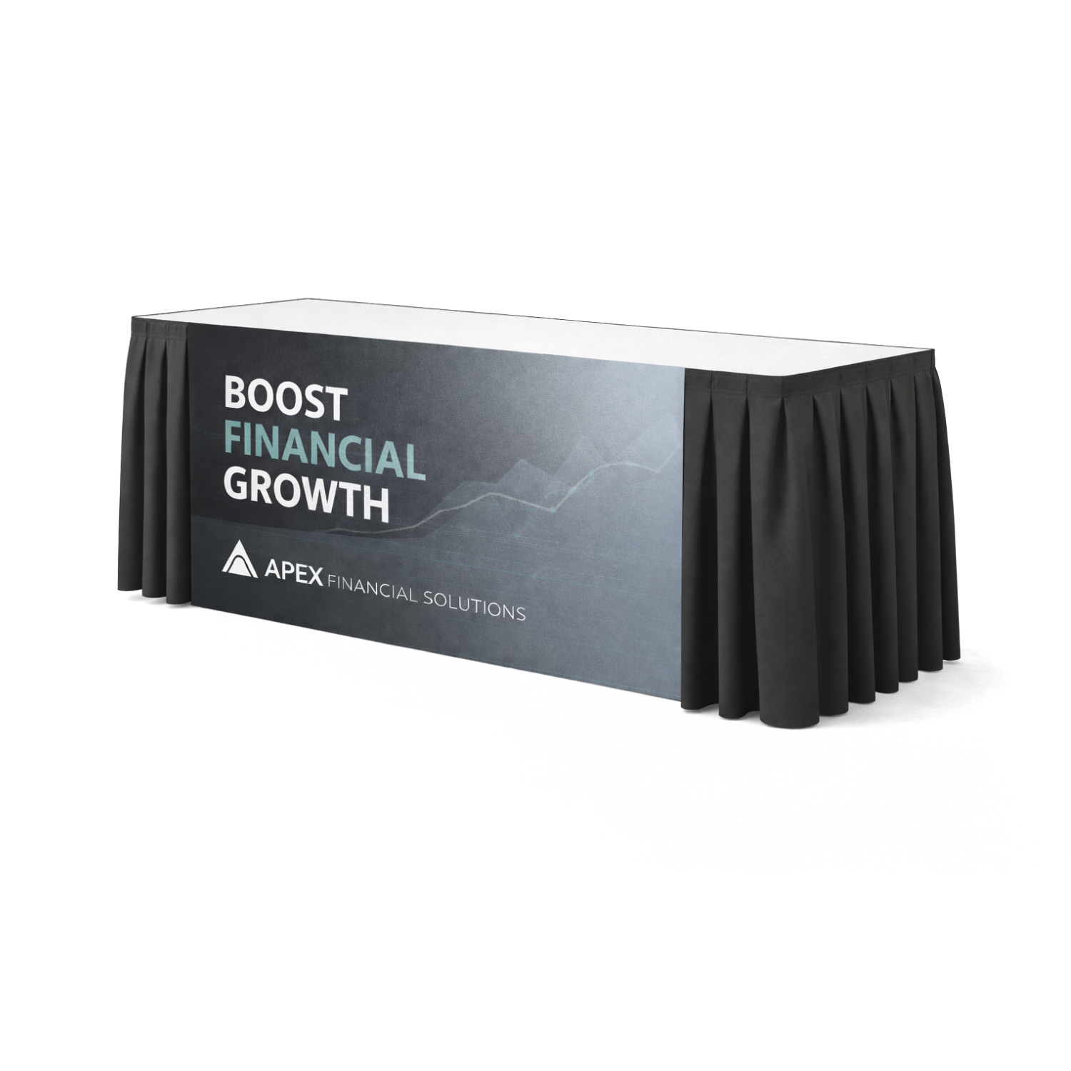 15' Box Pleat Table Skirt, Full Color Front Panel 102