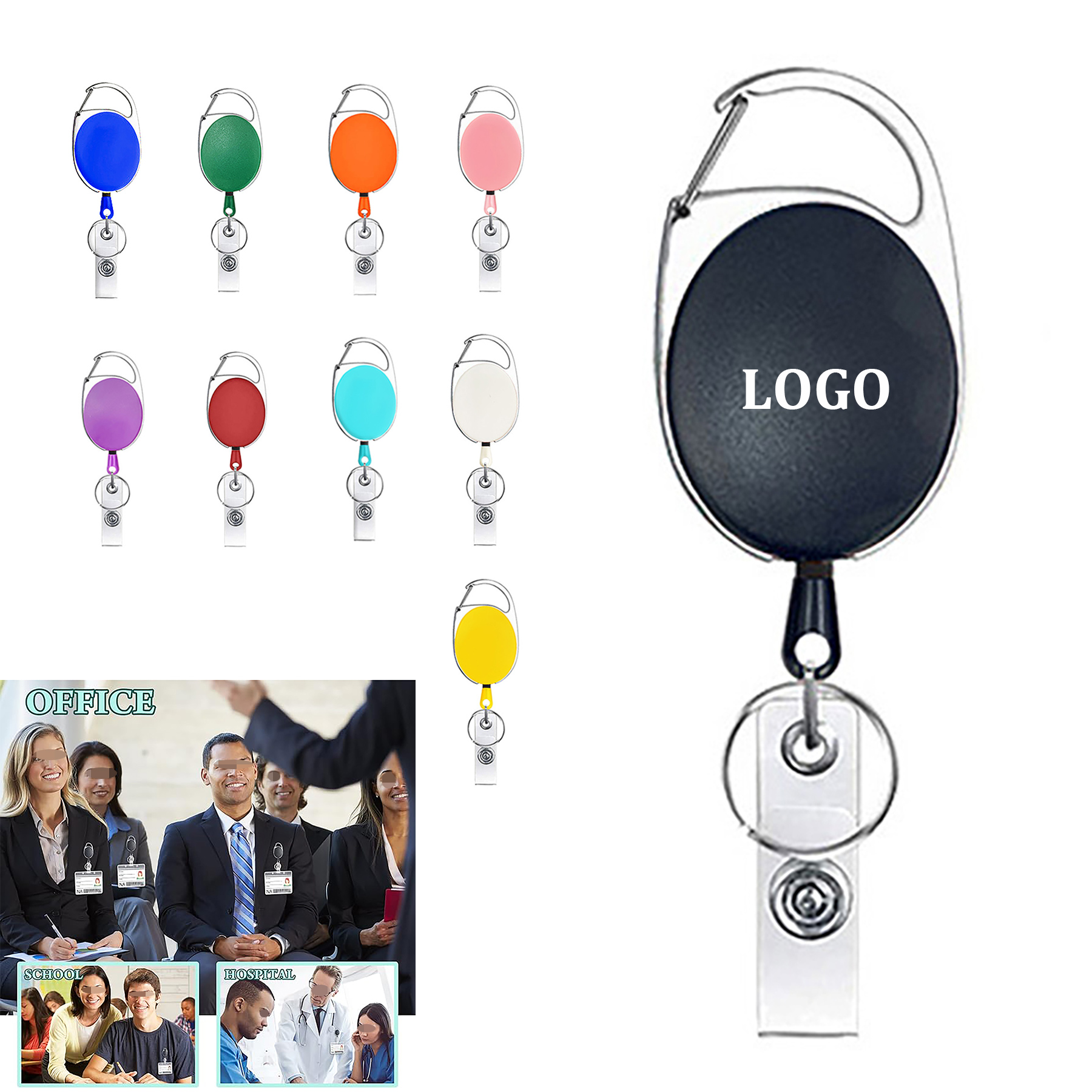 Retractable Badge Reel with Keychain 26