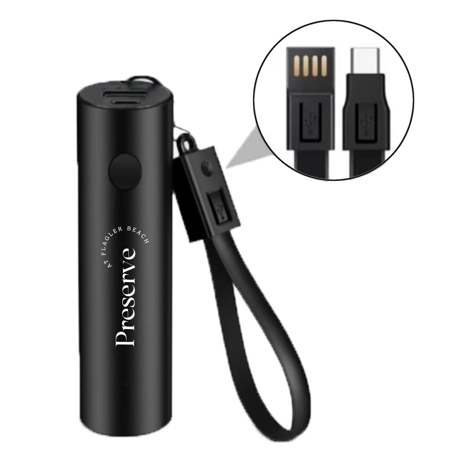 5,000 mAh 18W Power Bank w/ Flashlight & Charging Cable Strap