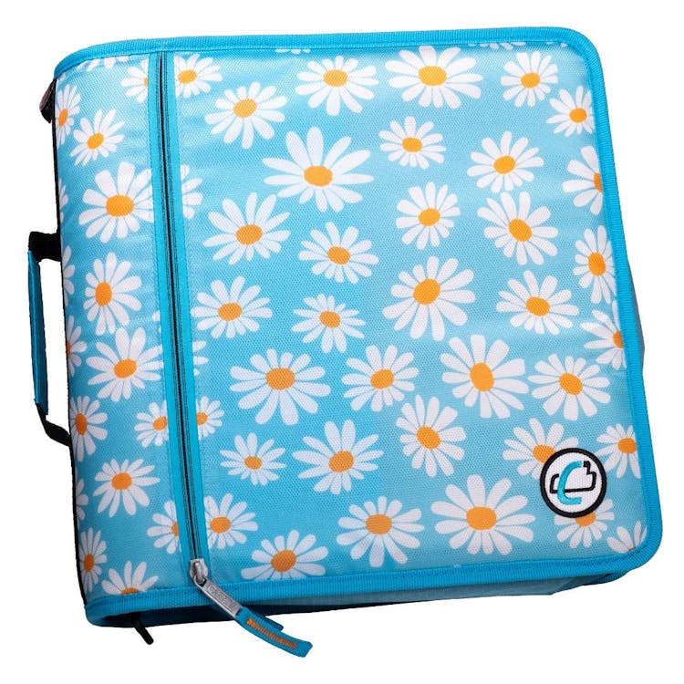 Case-It Mighty Zip Tab Binder - Daisy Blue 3" 3