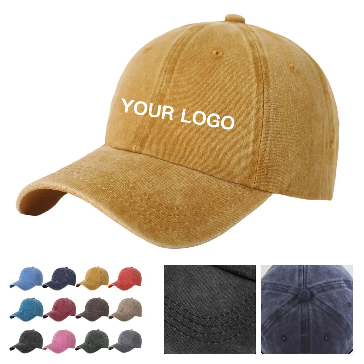 Classic Cotton Baseball Cap with Adjustable Strap