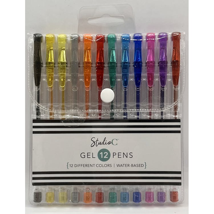 Gel Pens - 12 Colors Water Based 3