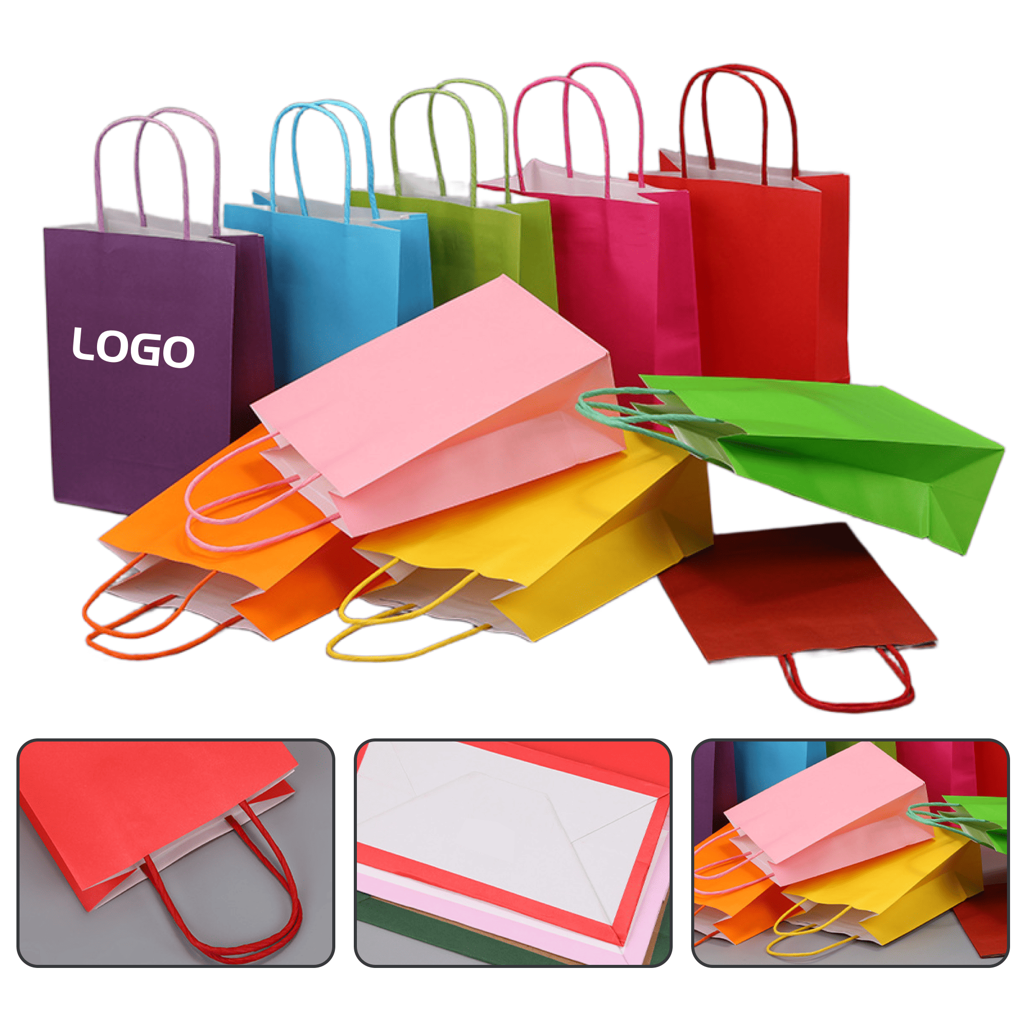 Eco-Friendly Colorful Takeout Retail Kraft Paper Gift Bag 4