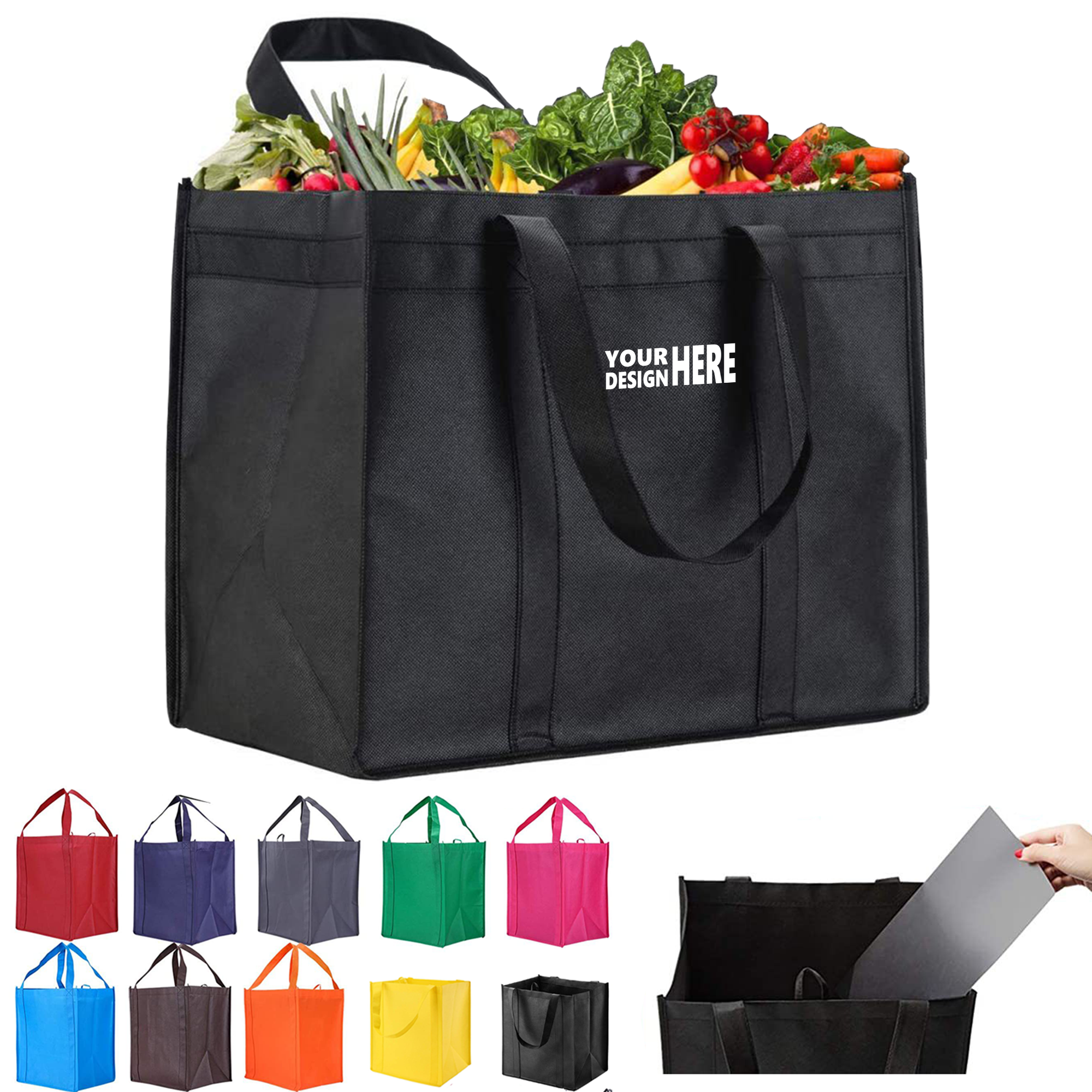 Large Reusable Non-Woven Grocery Tote - Eco-Friendly 4
