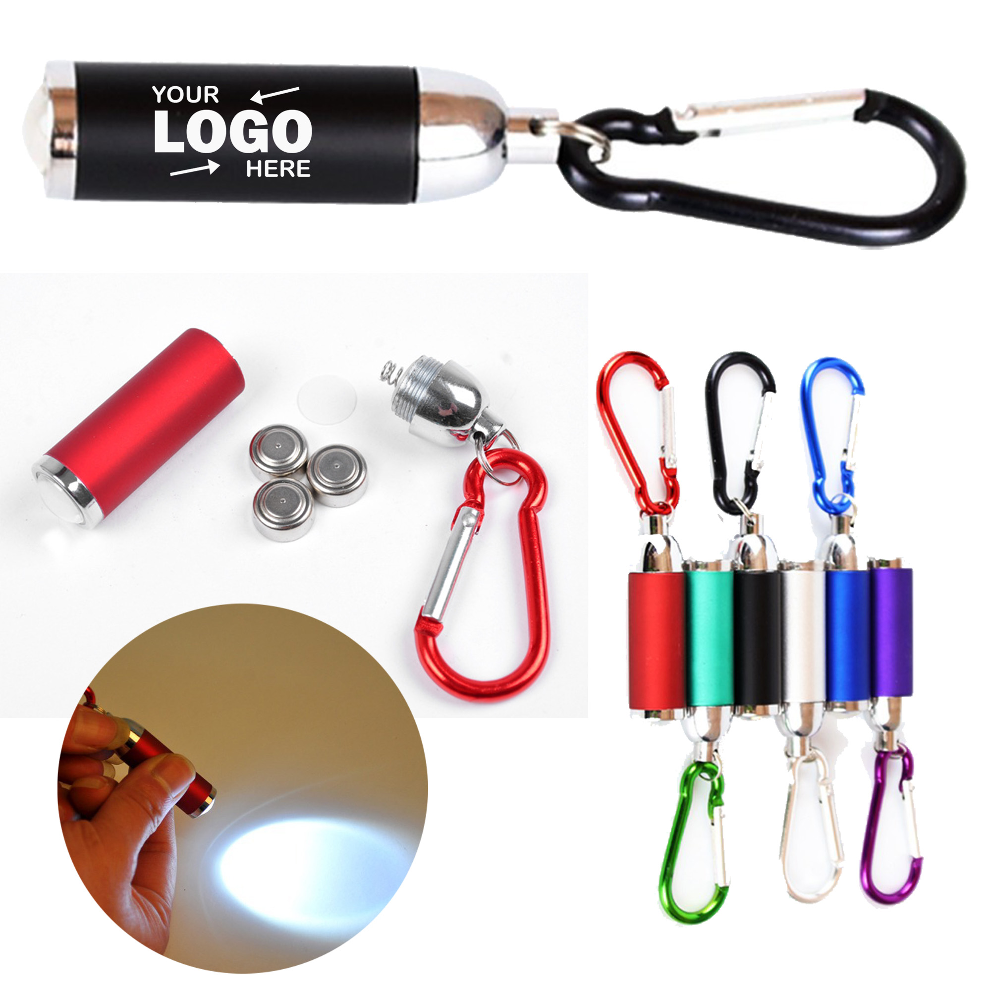 Mini Zoomable LED Flashlight Keychain Pendant