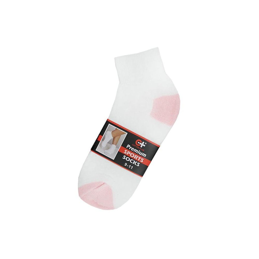 Women's Ankle Socks - White Pink Size 9-11 3