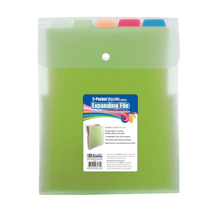 Poly Expanding Files - 5-Pocket Letter Size Vertical Frosted 2
