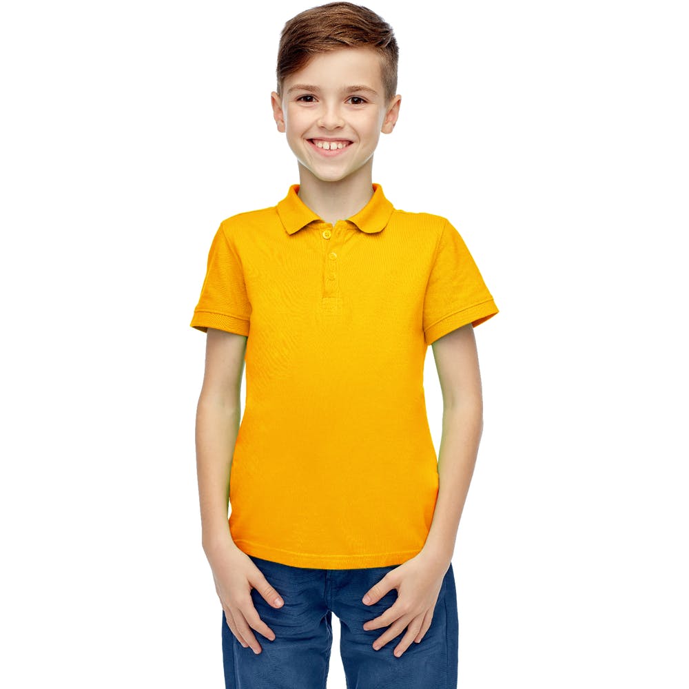 Boys' Uniform Polo Shirts - Gold Short Sleeve Size 16-20 3