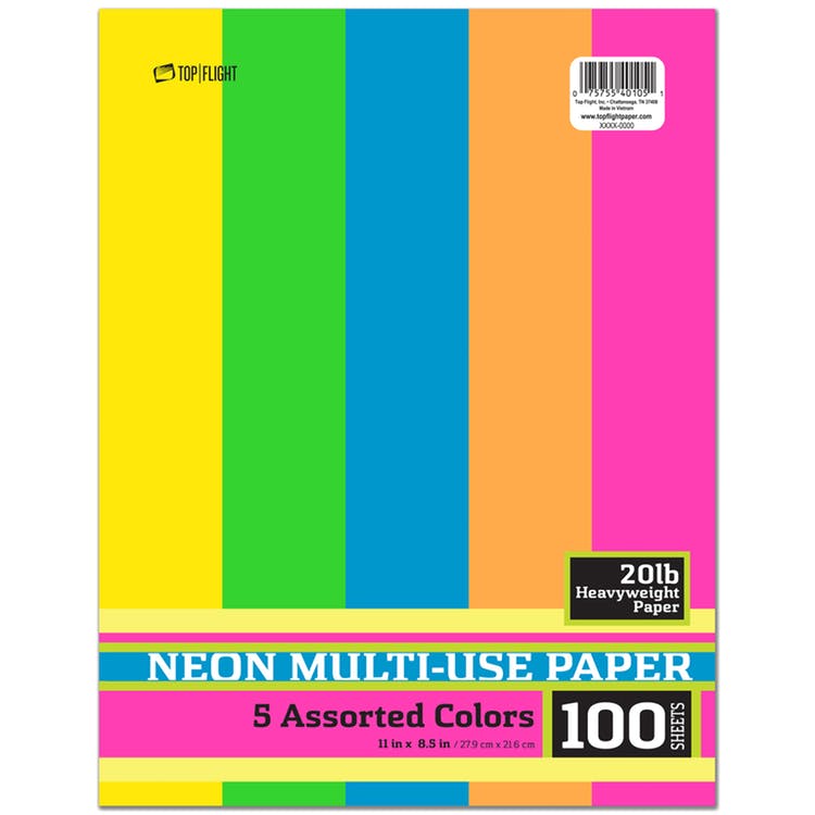 Multi-Purpose Paper - 100 Sheets Neon 11" x 8.5"