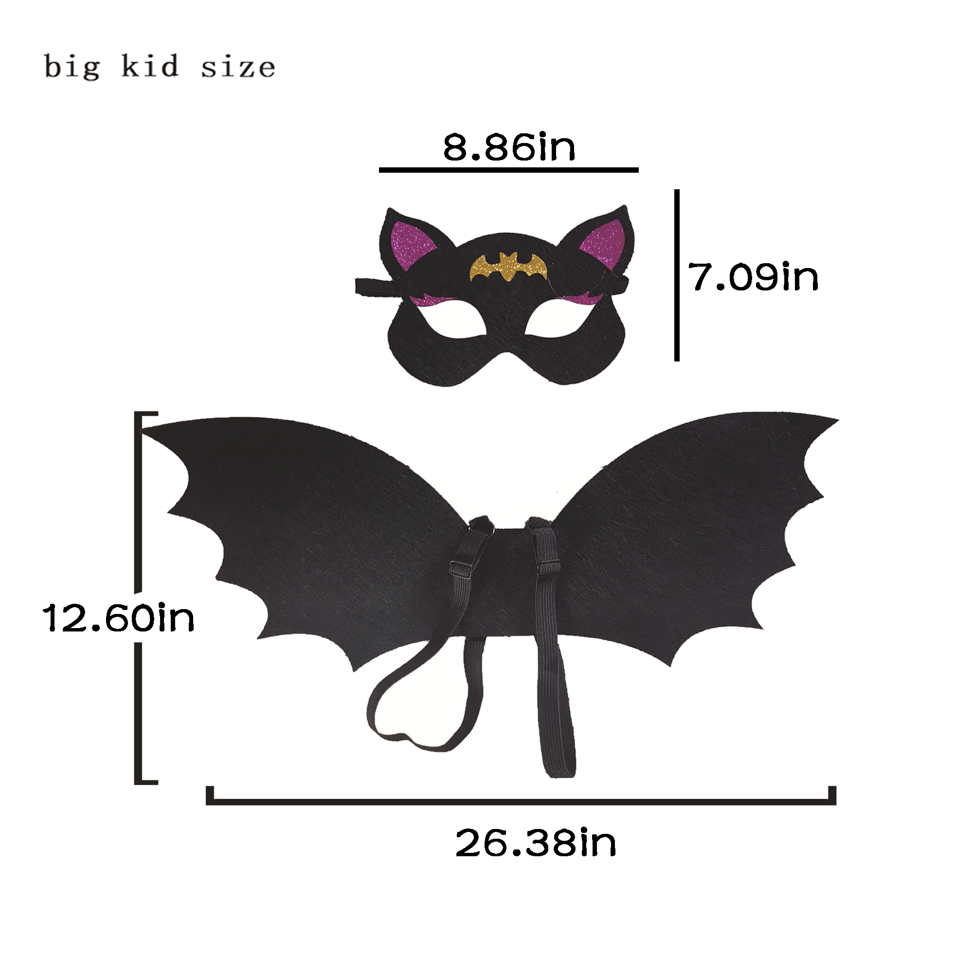 MOQ 20 PCS Adjustable Bat Wings And Mask 5