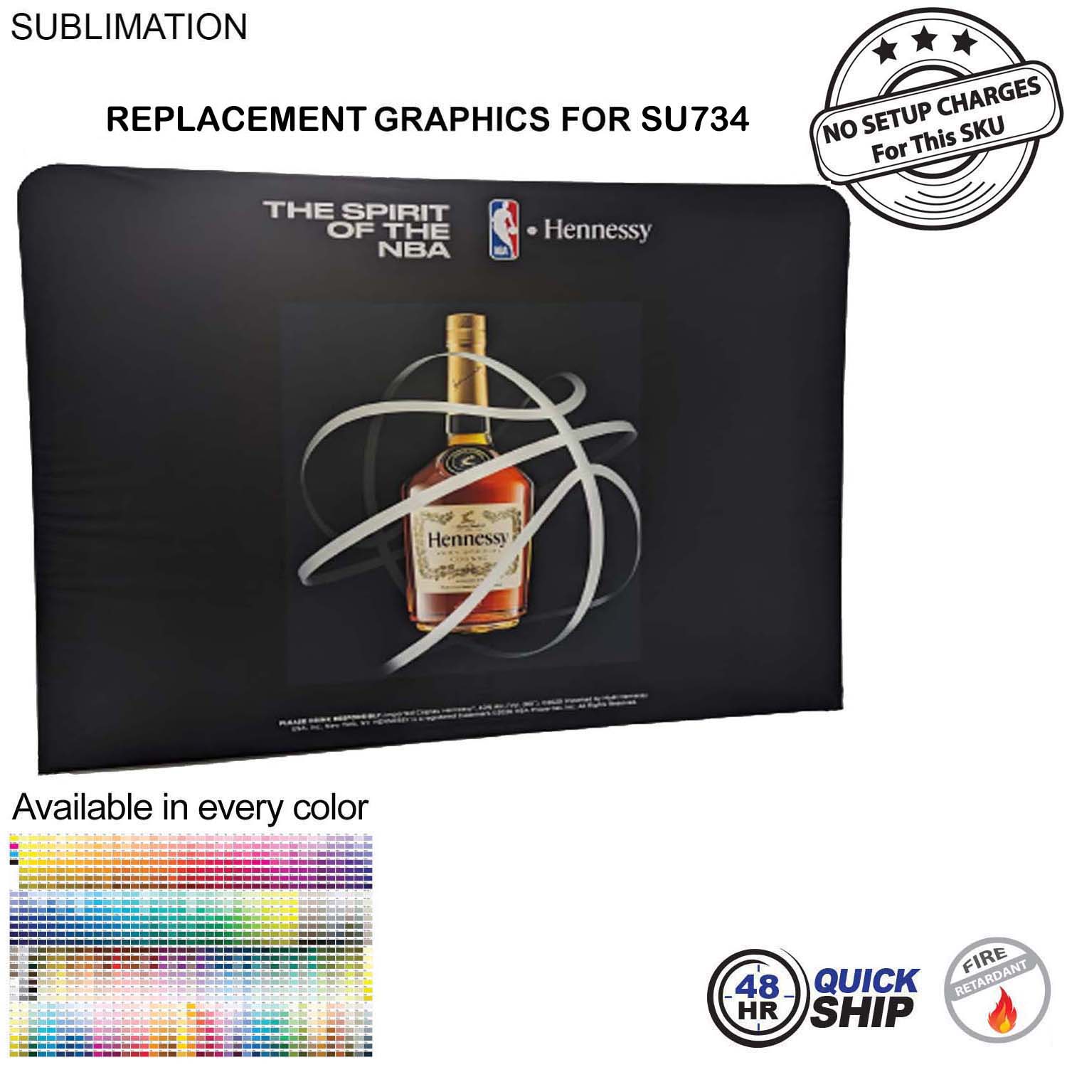 48Hr Quick Ship - Replacement Graphics Double Sided 10'W x 8'H EuroFit Tension Fabric Slip on cover 9