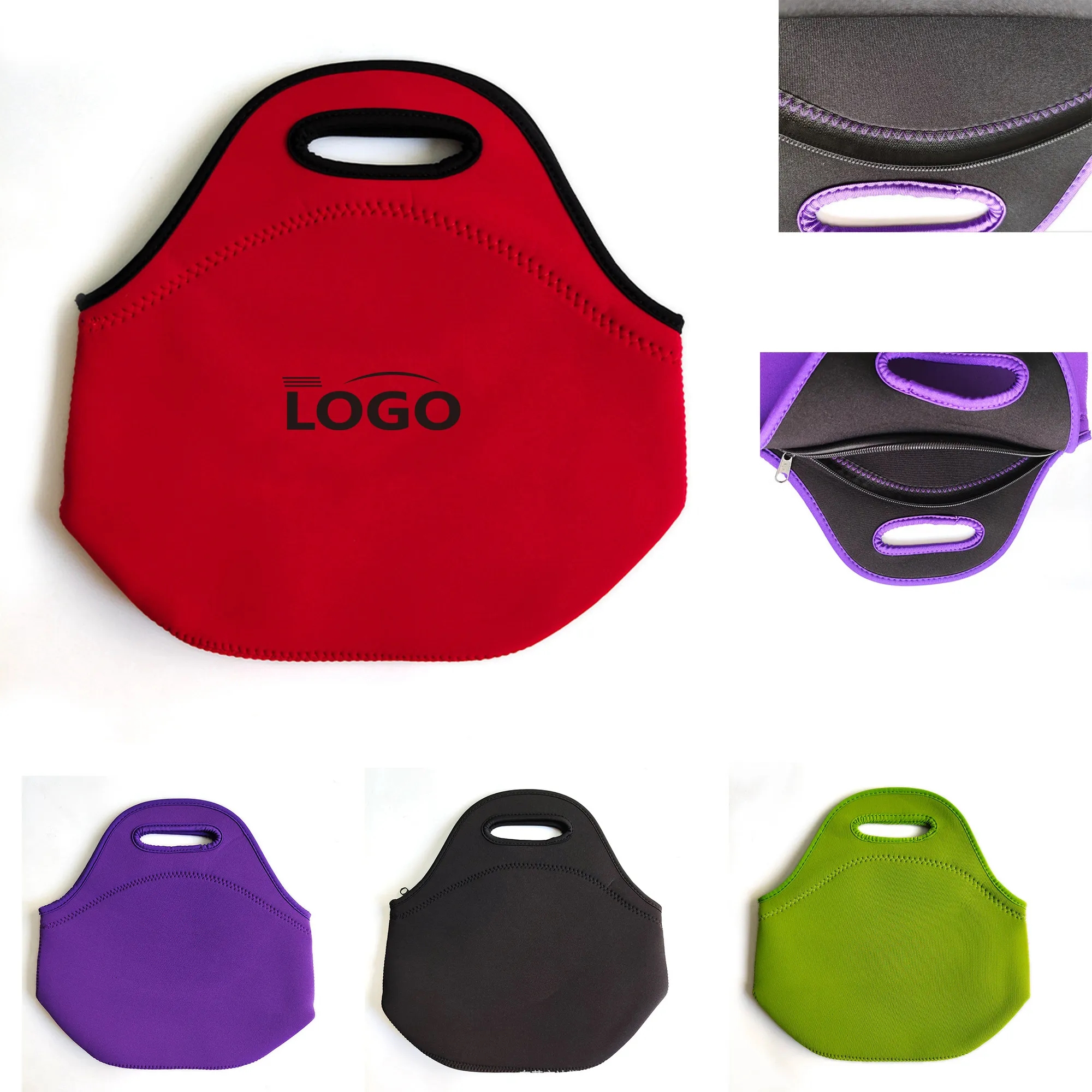 Zippered Neoprene Lunch Tote 10pcs 8