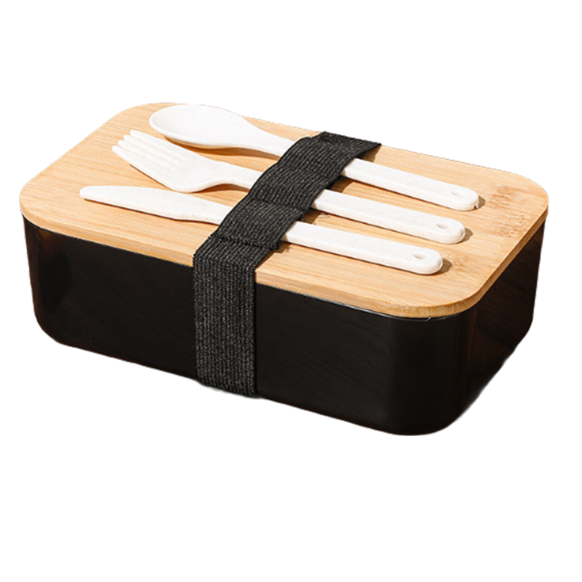 Lightweight Bamboo Bento Lunch Box With Tableware 7