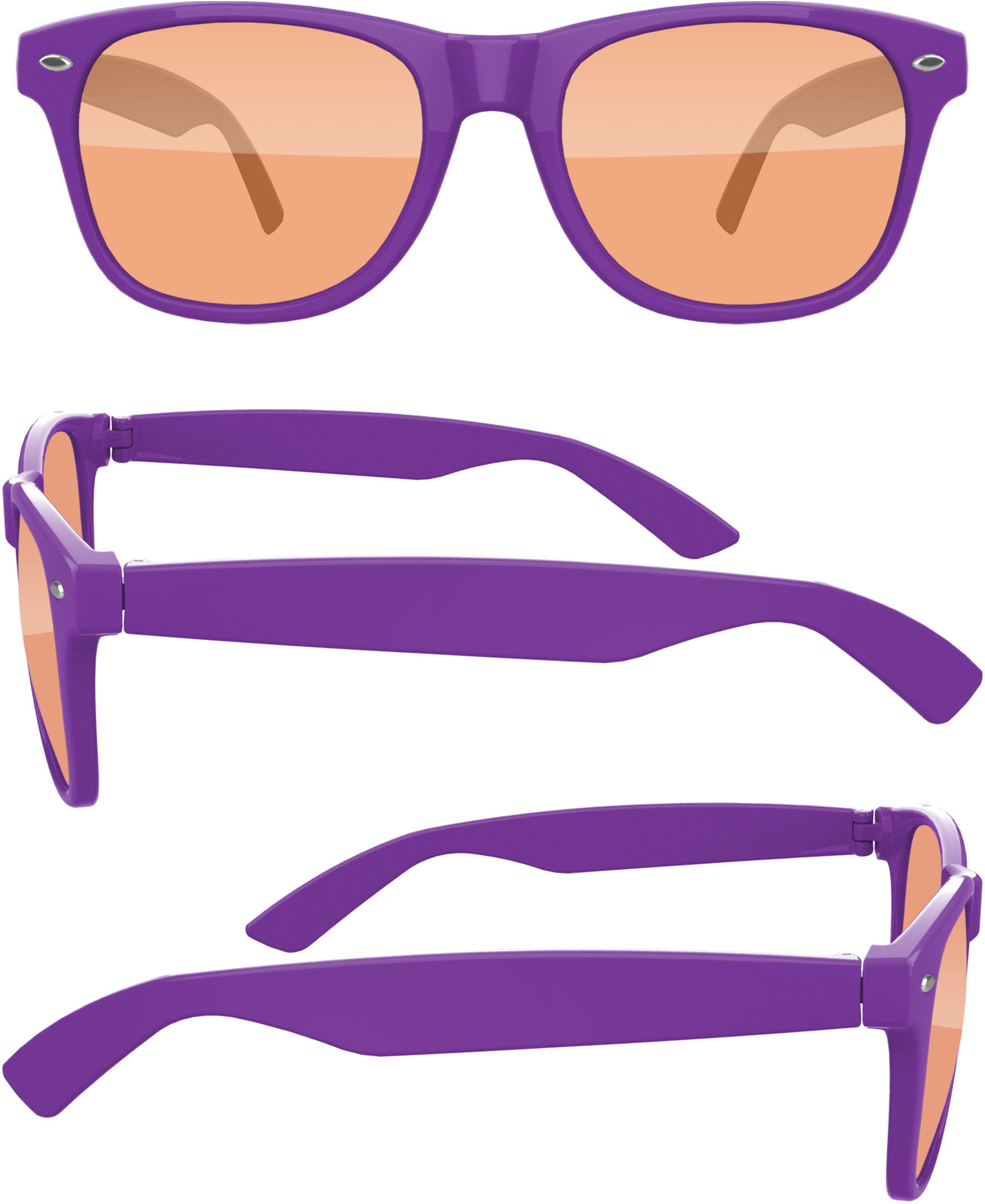 Retro Tinted Glasses w/ 1 Color Temple Imprint 40