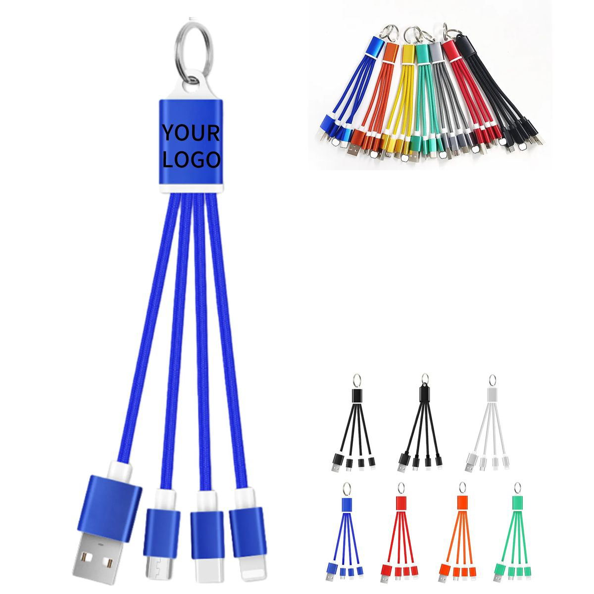 Nylon Charging Keyring with Logo Engraving