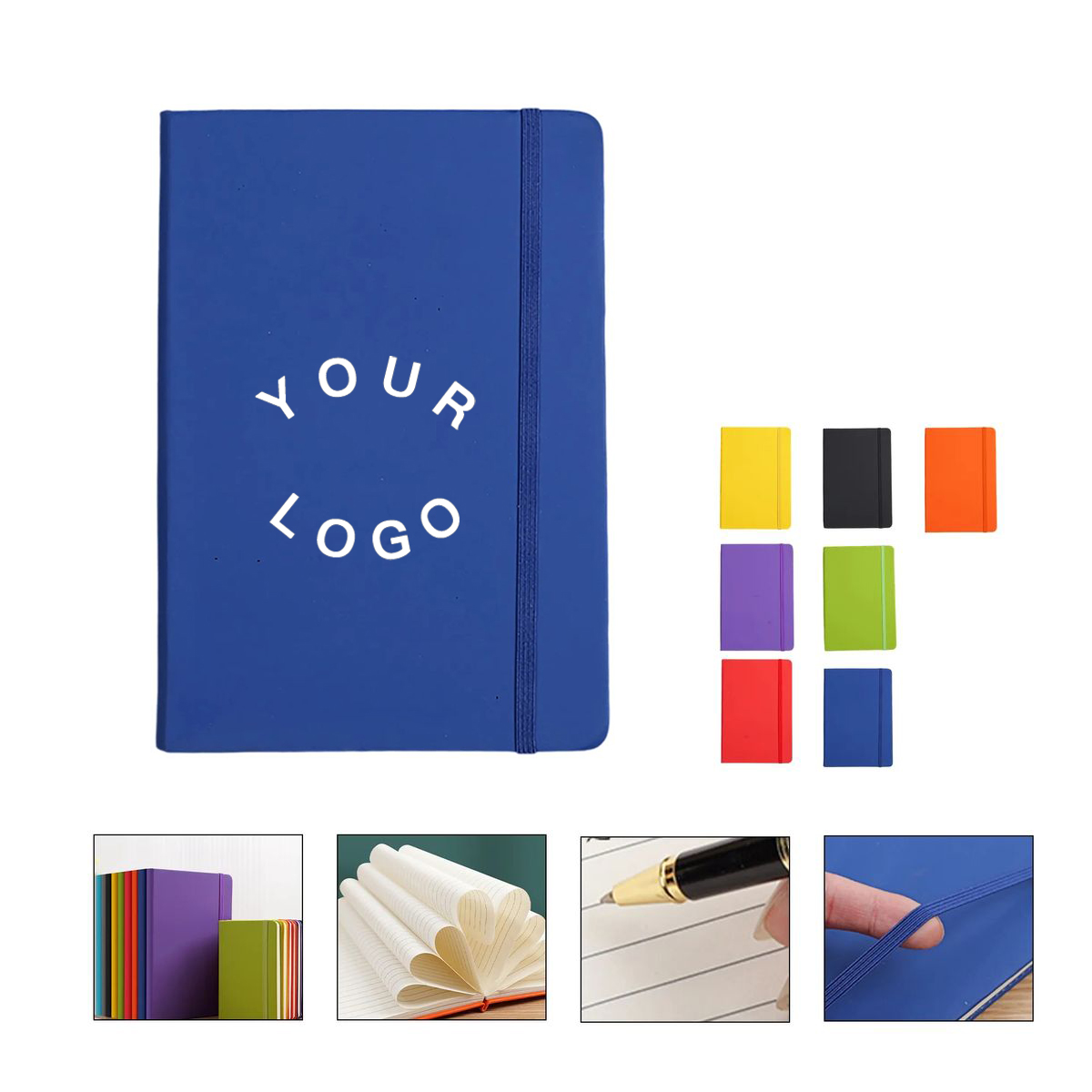 A5 Writing Notebook with Strap and PU Leather Cover