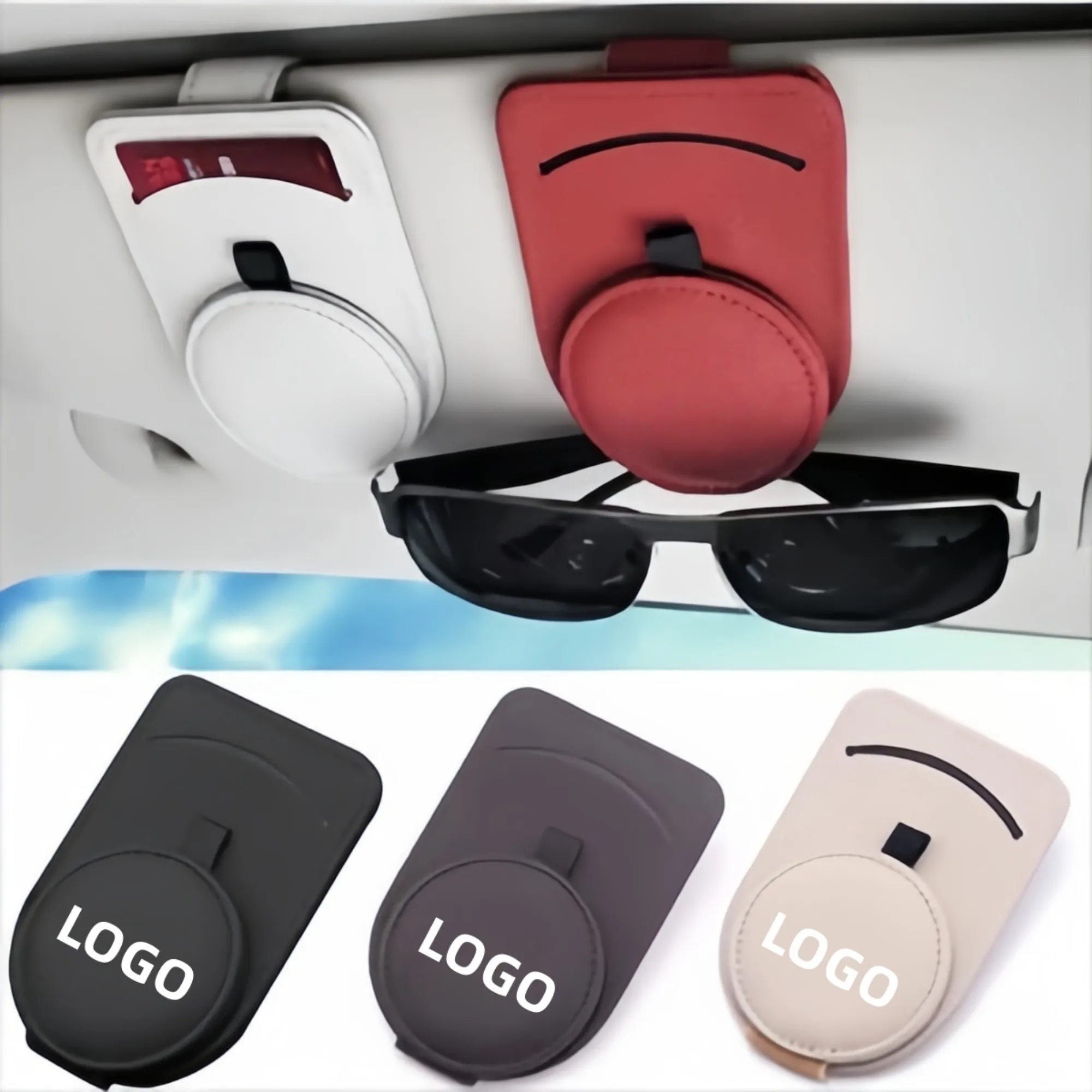 Leather Car Visor Sunglasses Holder 5