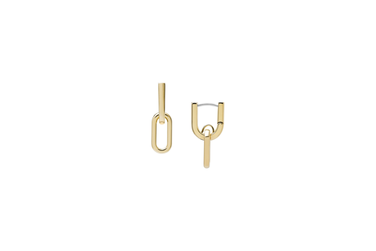 Fossil Heritage D-Link Gold-Tone Stainless Steel Drop Earrings 3