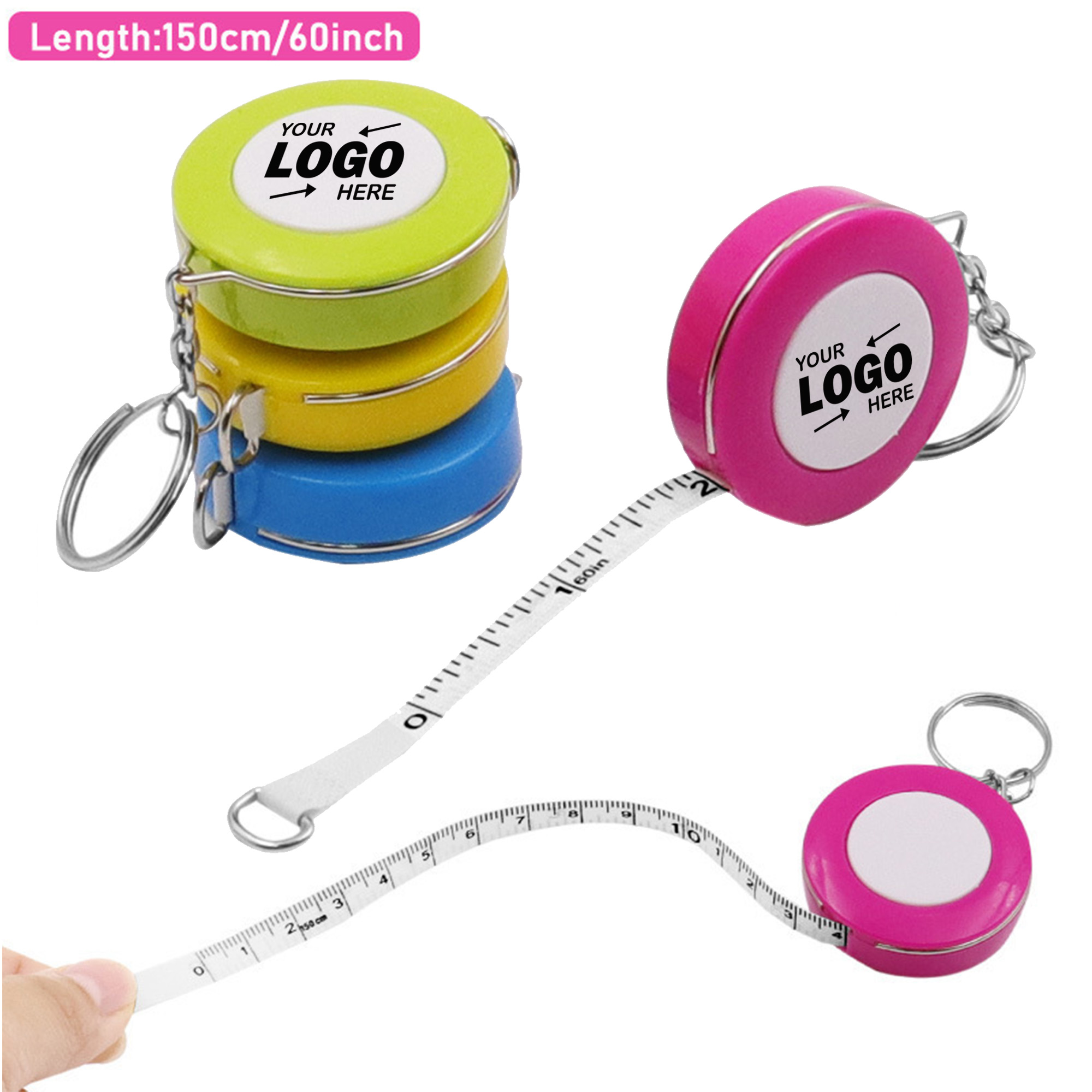 59 Inch Retractable Tape Measure Keychain Holders