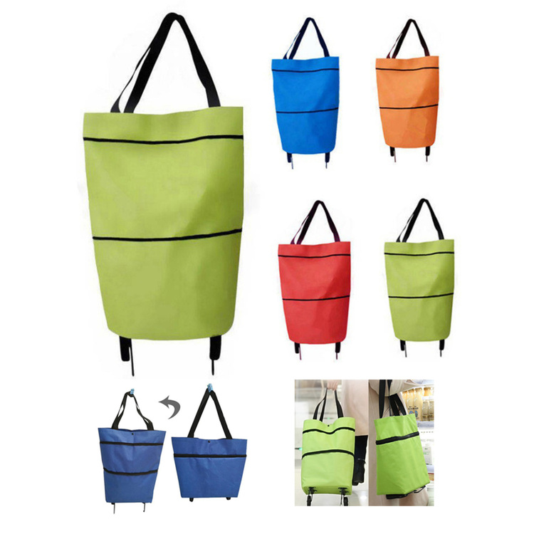 Foldable Shopping Tote Bag With Wheels DSRH0041 Acme Print Promo