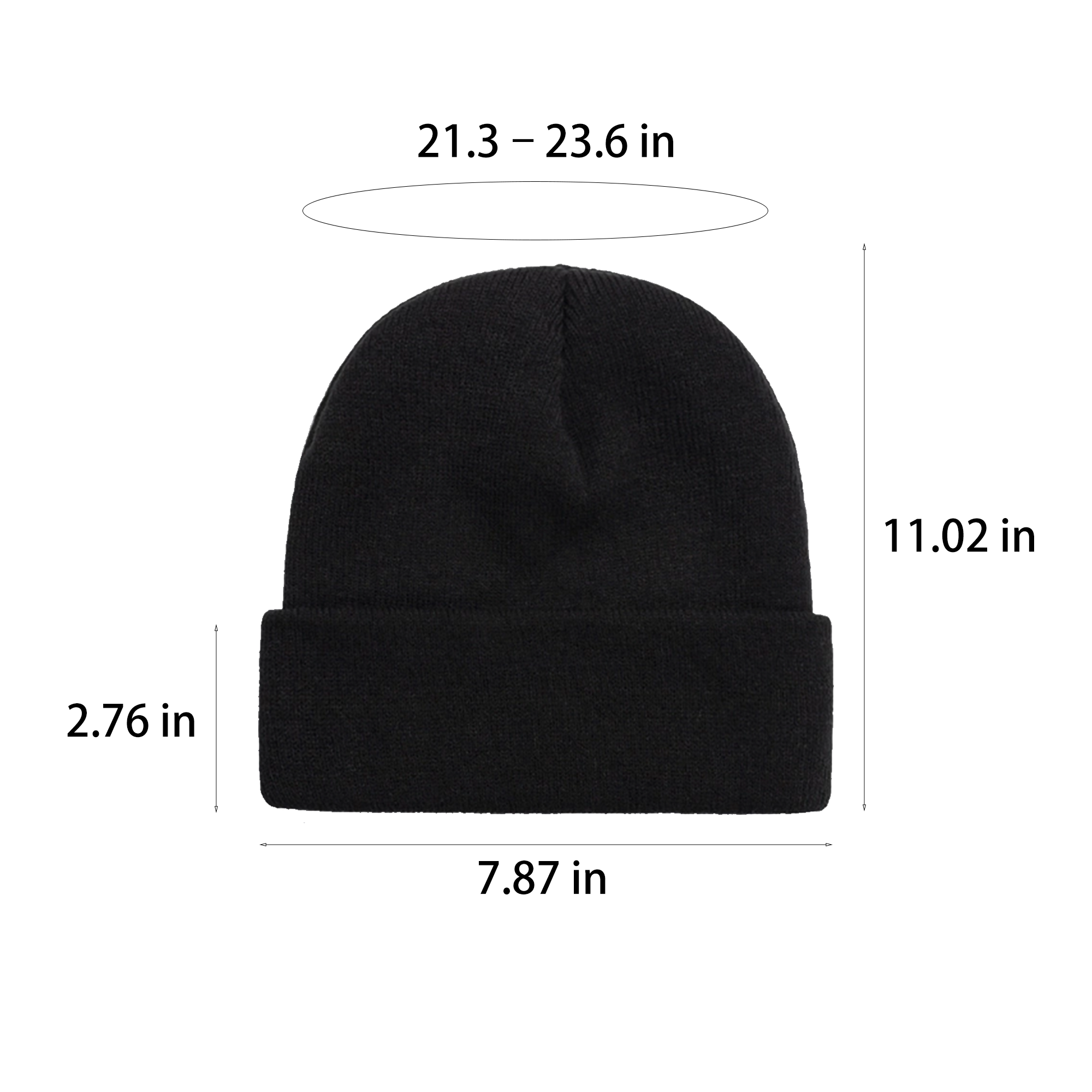 11 Inch Acrylic Knit Beanie Hat 7