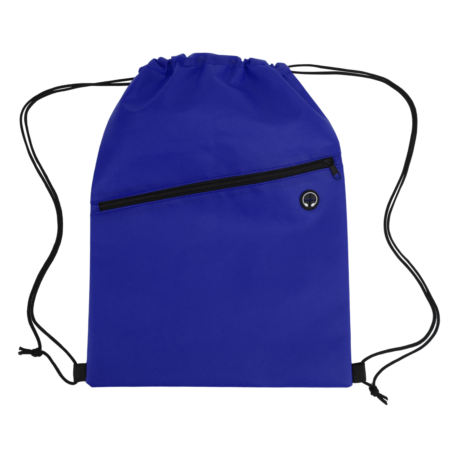 Non-Woven Sports Drawstring Bag with Front Zipper 30