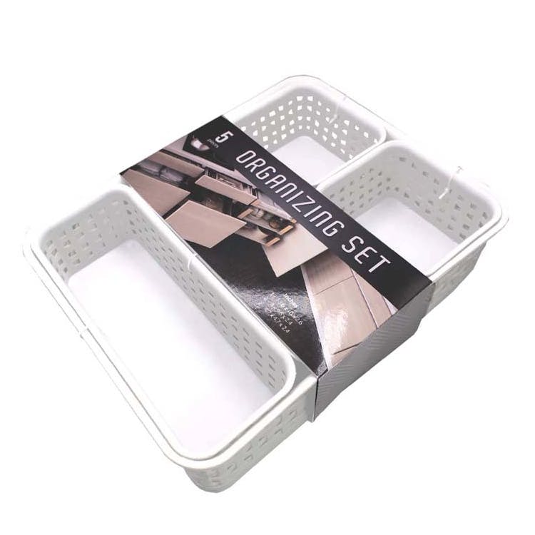 Storage Bin Sets - White 5 Pieces 3