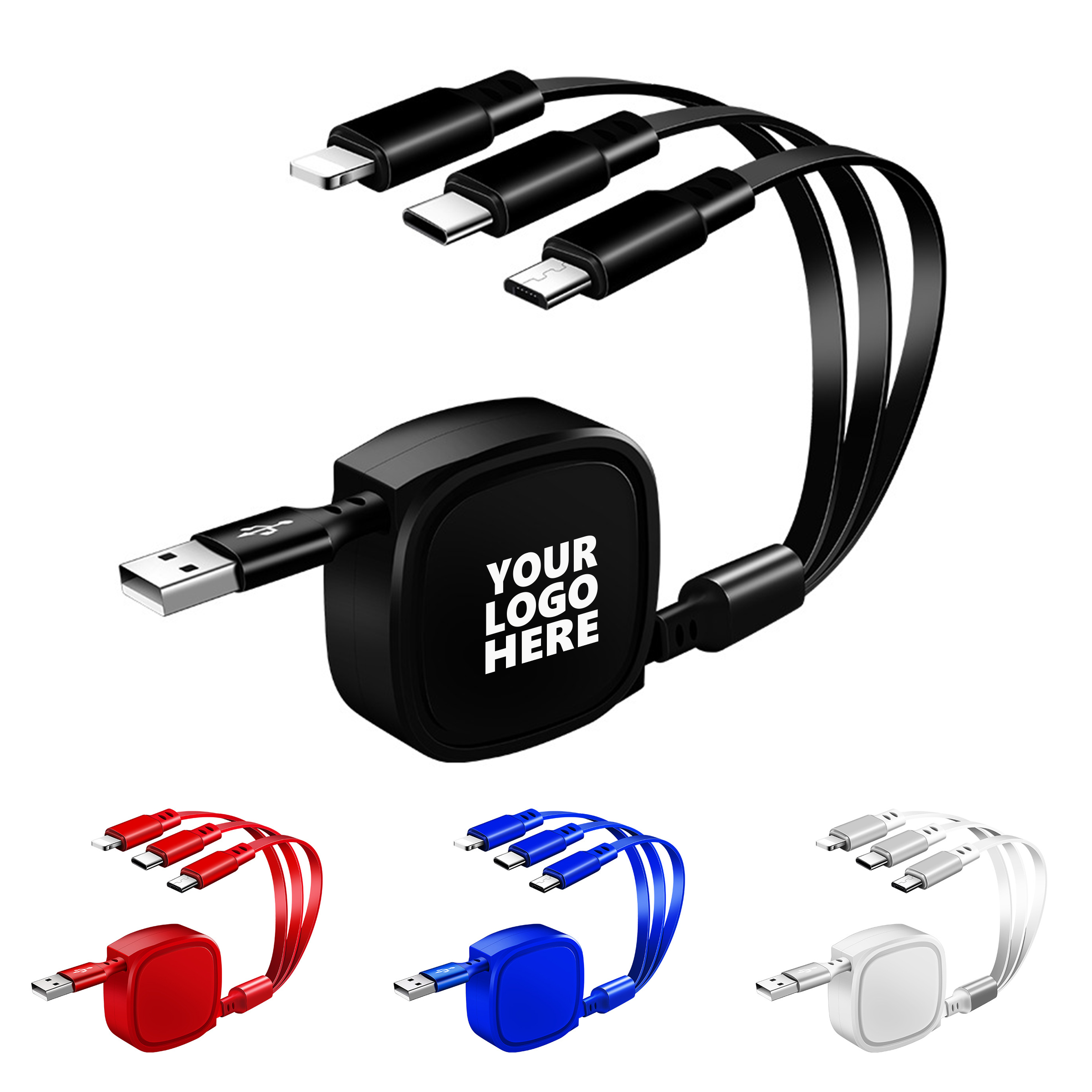 3-in-1 Retractable Charging Cable ?C Compact & Handy
