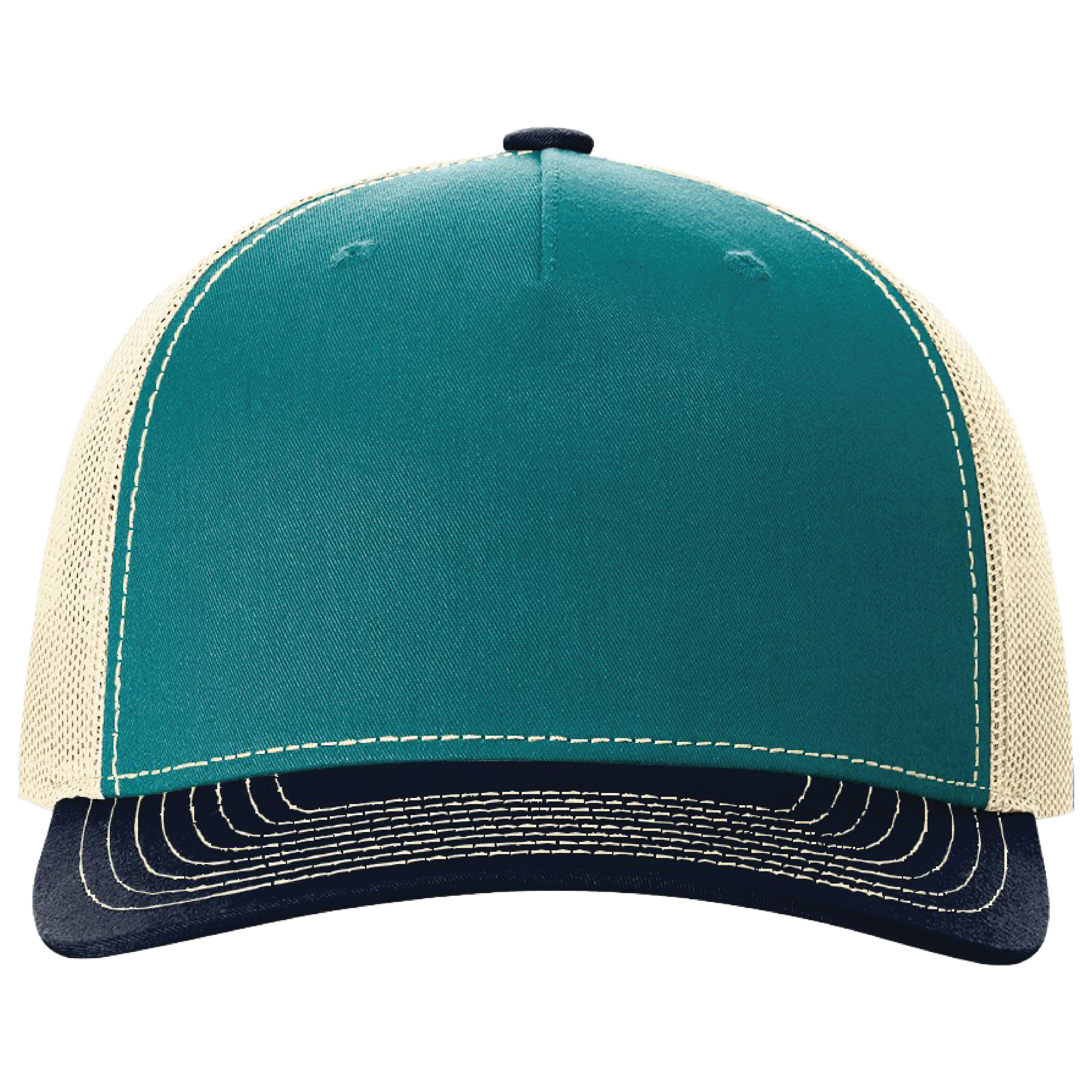 Richardson 112FP 5-Panel Snapback Trucker Hat w/Leatherette Adhesive Patches or Embroidery 75