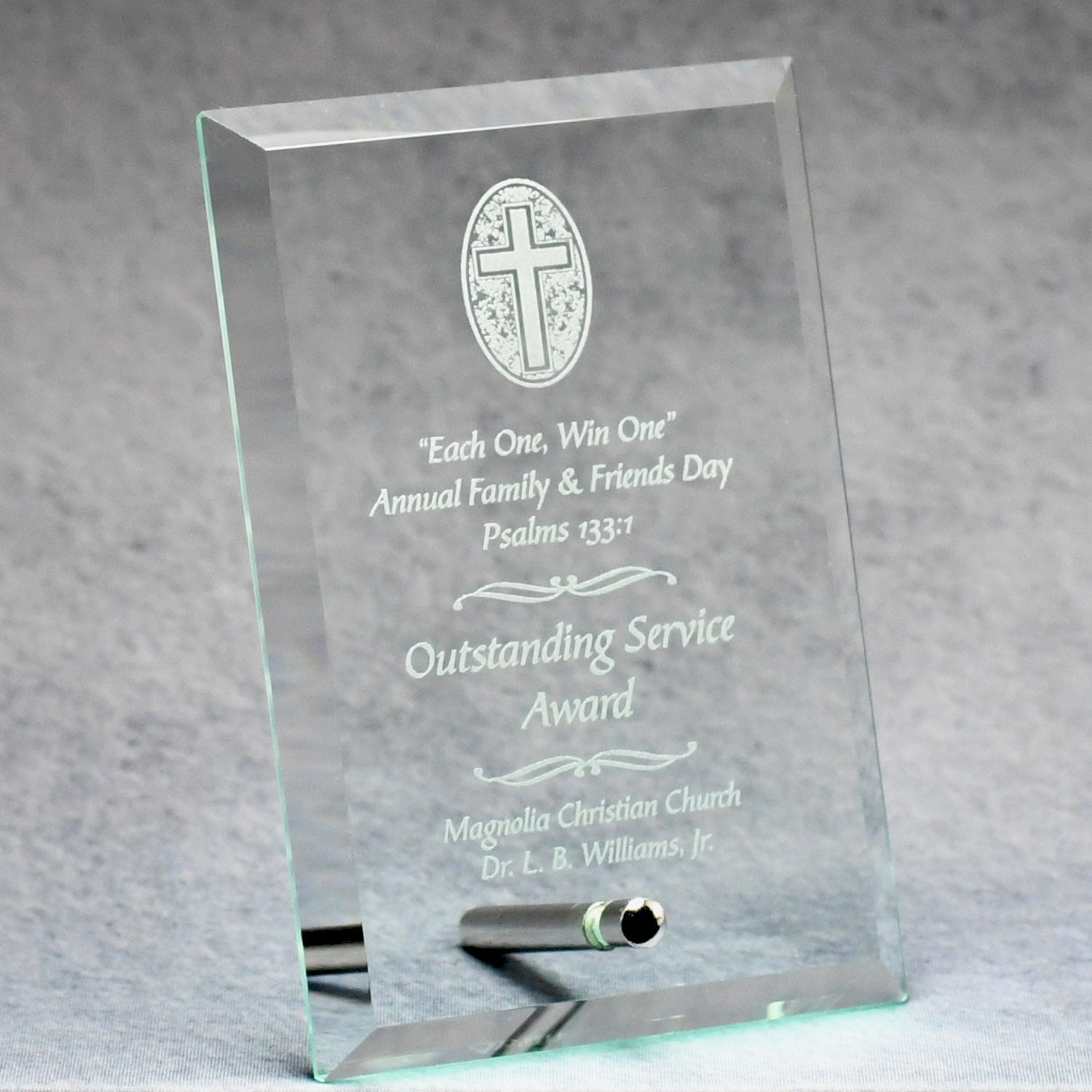 Economy Jade Glass Standing Plaque 10