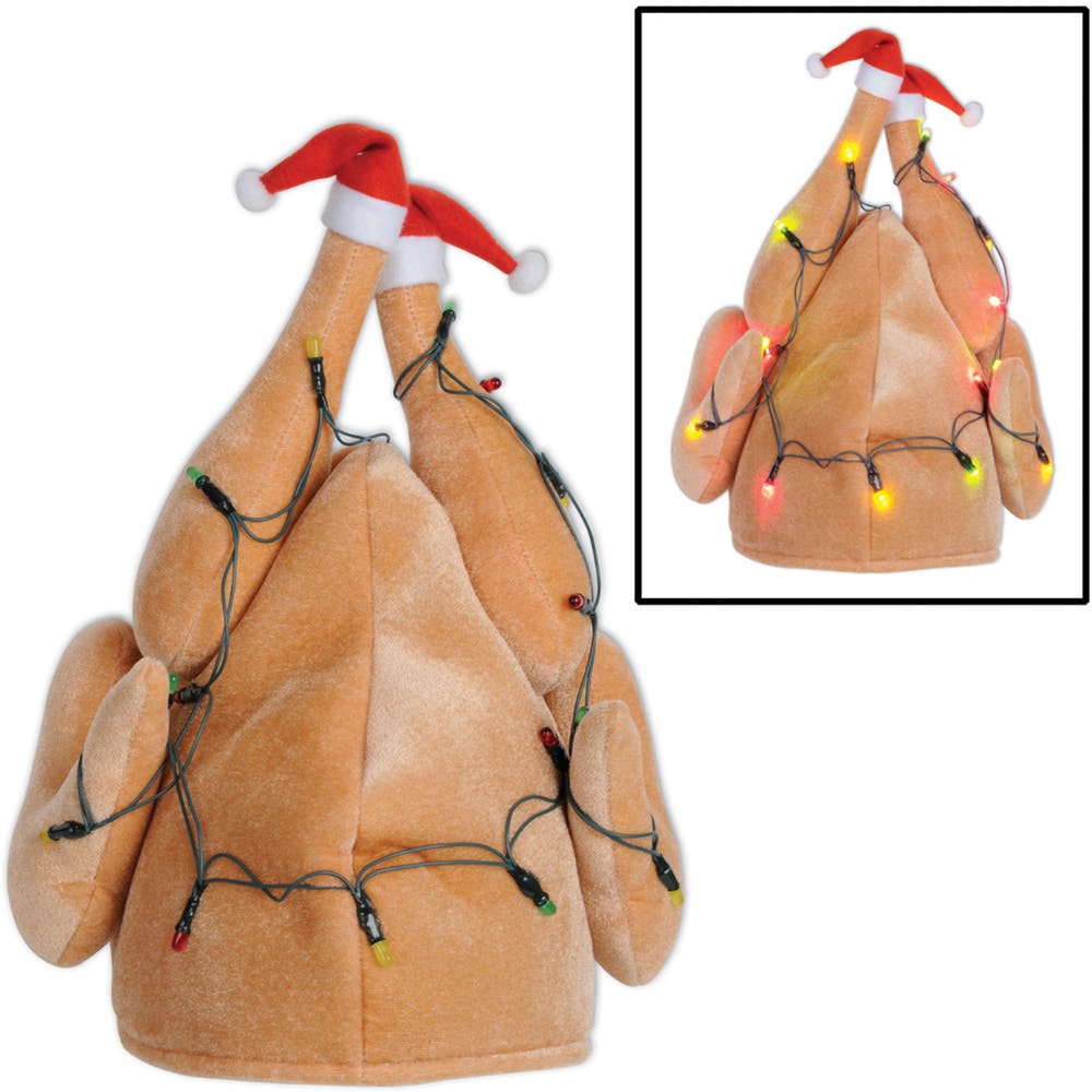 Light-Up Christmas Turkey Hats - Plush 3