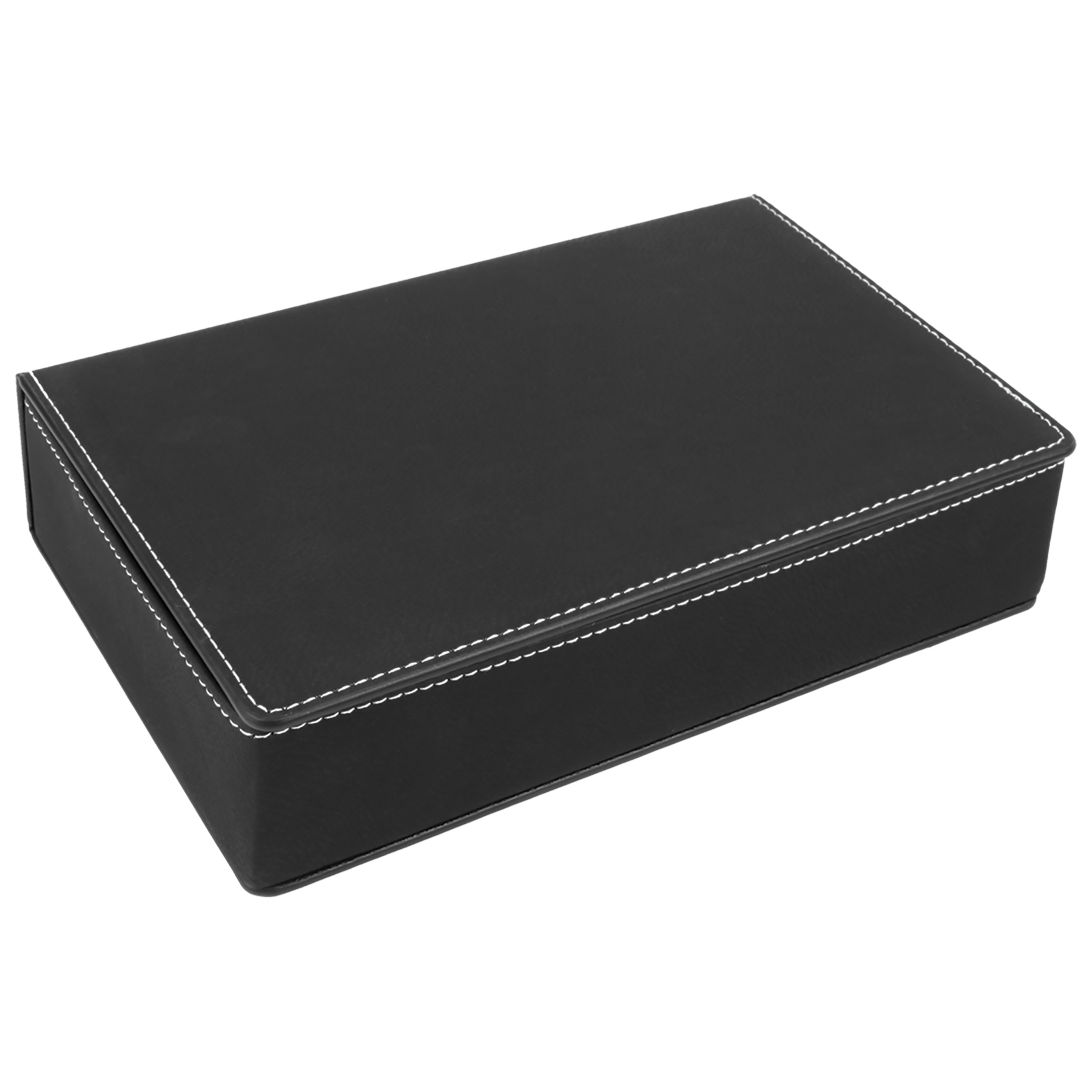 Stainless Steel Black/Silver Leatherette Flask Gift Set 8