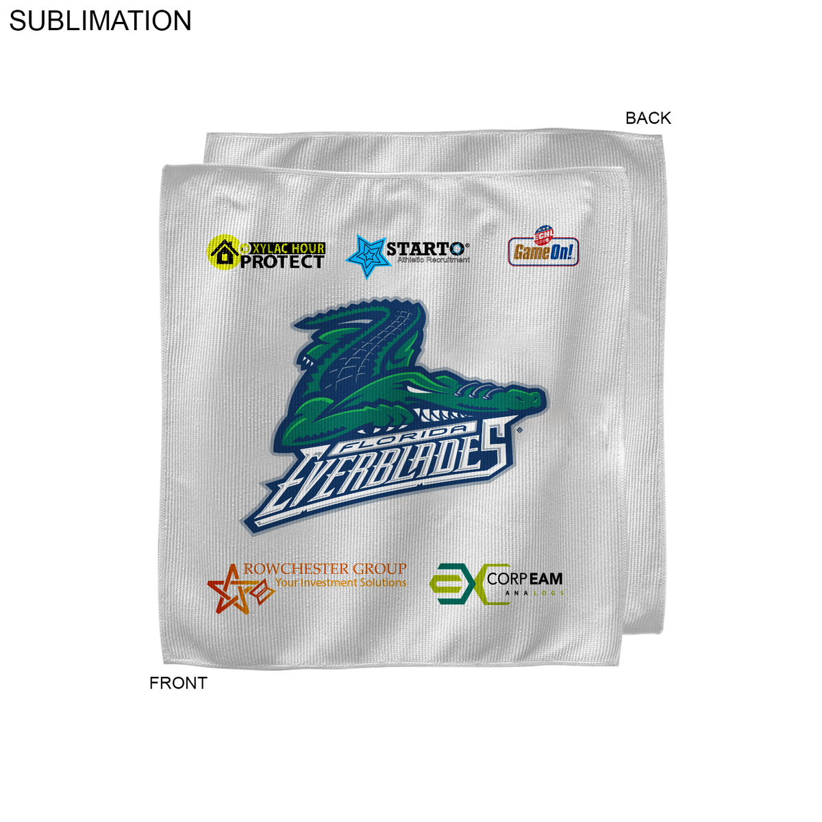 White Microfiber DriLite Terry Sponsorship Rally Towel, 15x15