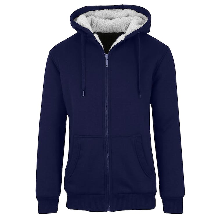 Men's Heavyweight Sherpa Hoodies - Navy S-XL 3