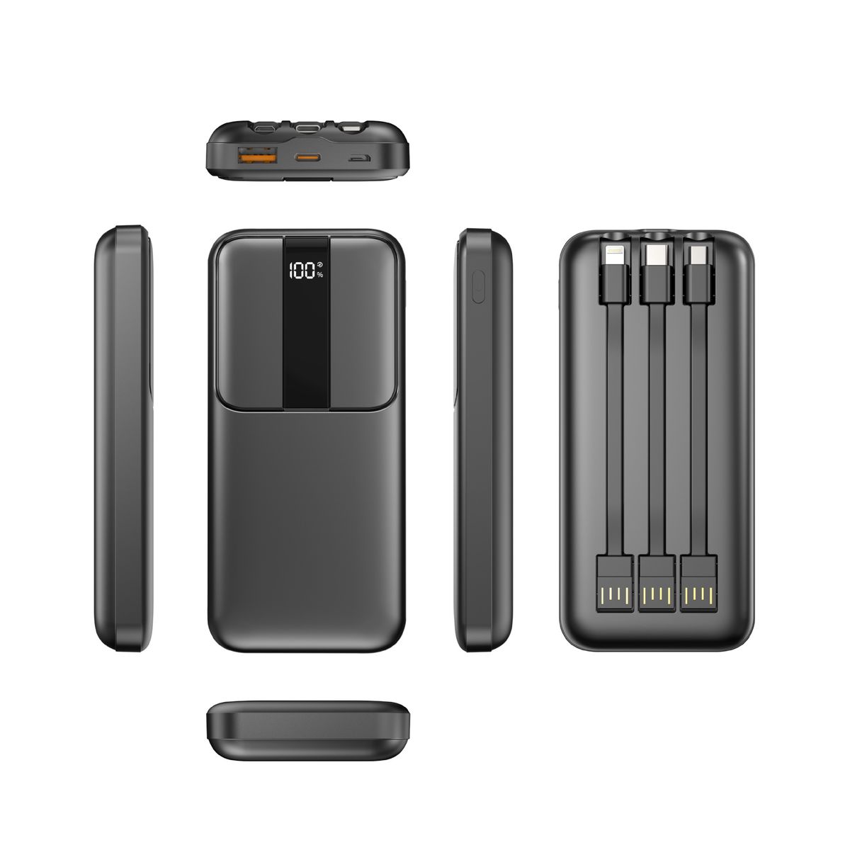 10000 Mah Power Bank W/ 3 Cables