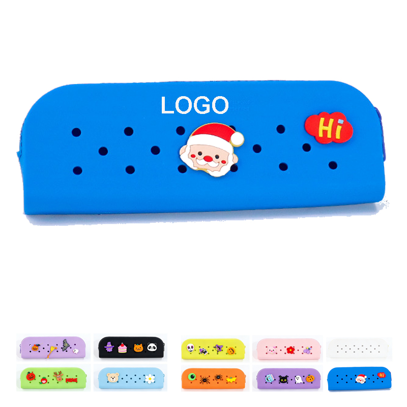 Unbreakable Travel Friendly Small Silicone Hole Blank Pencil Case