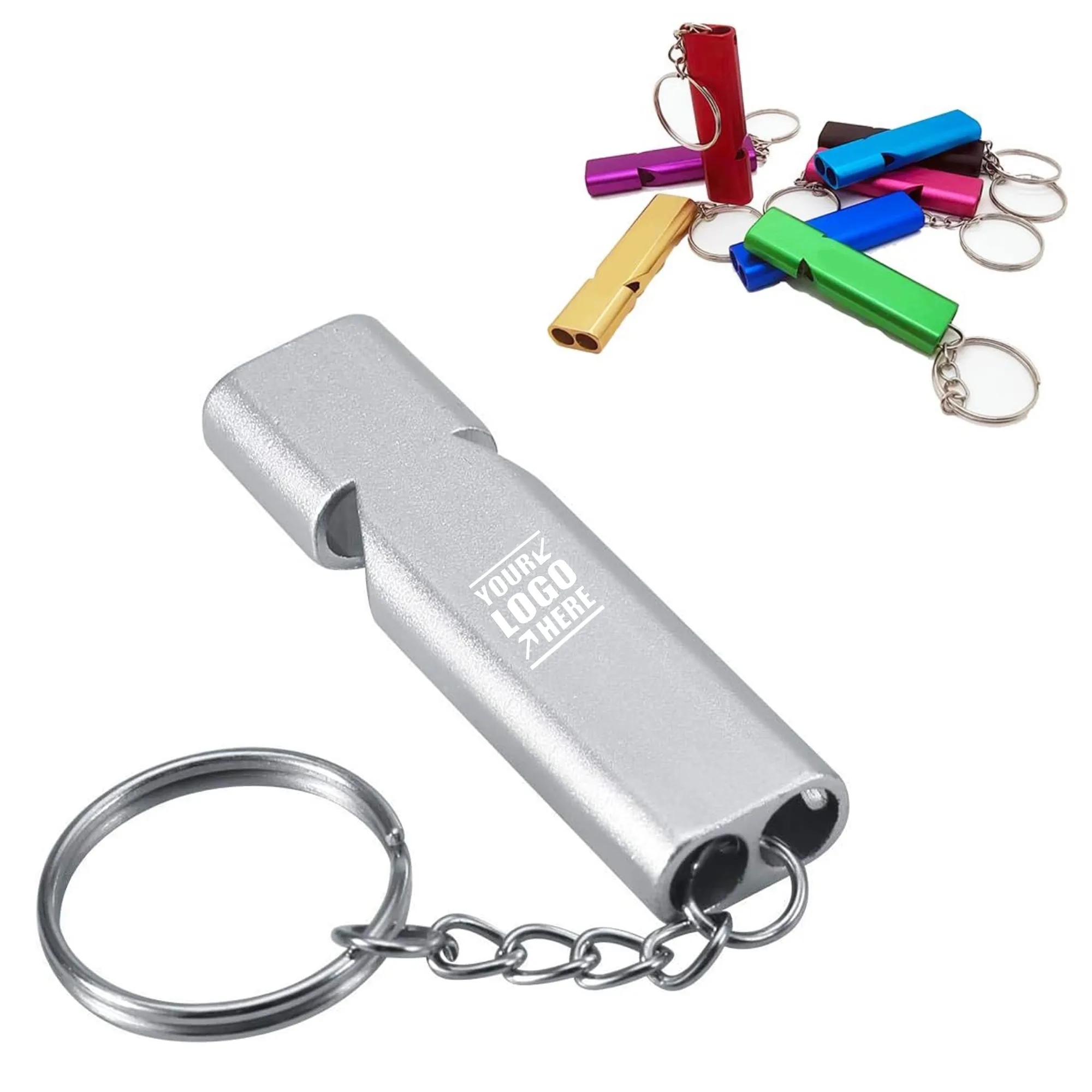 Premium Double Tube Safety Survival Whistles with Keychain 4