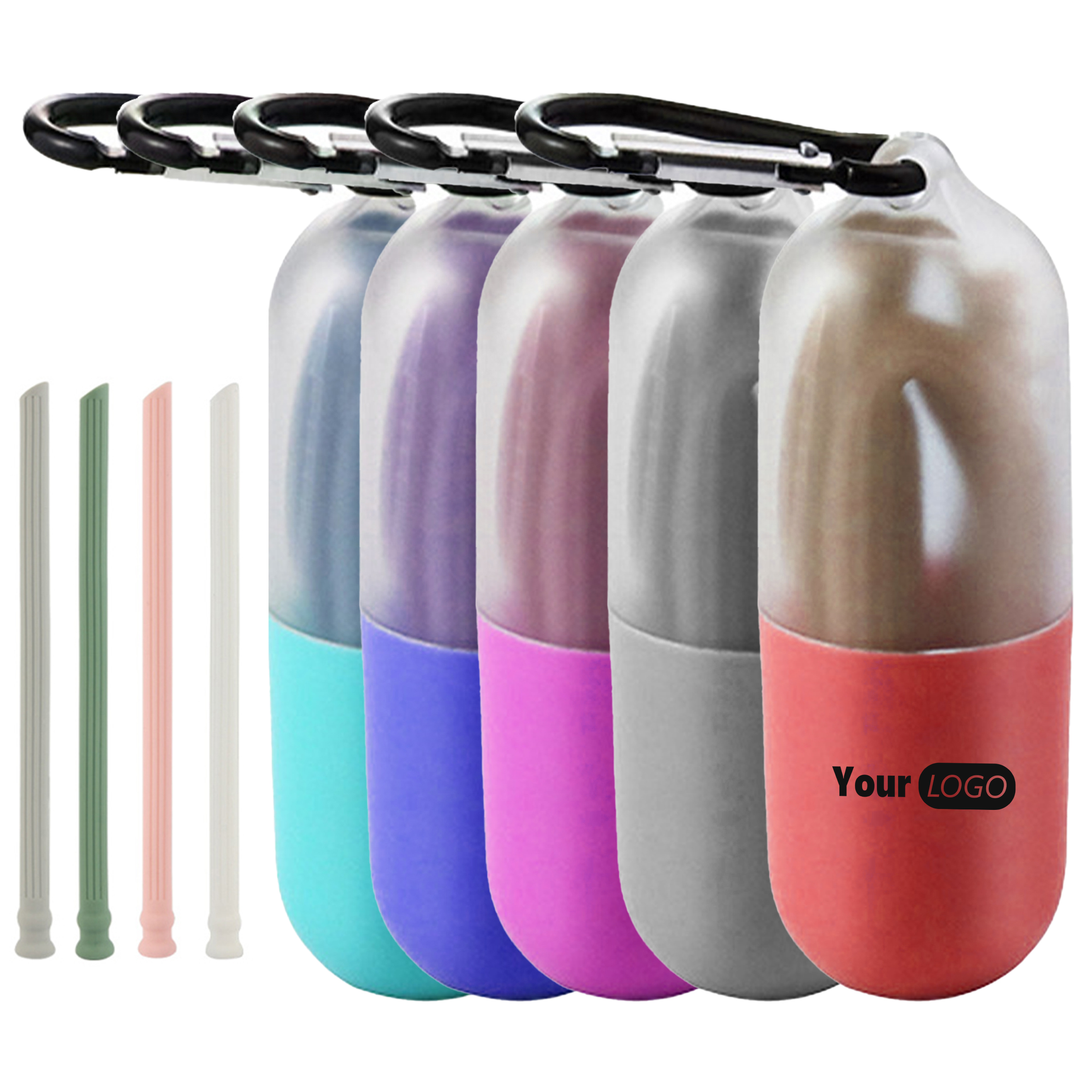 Silicone Sustainable Travel Straw Set 5