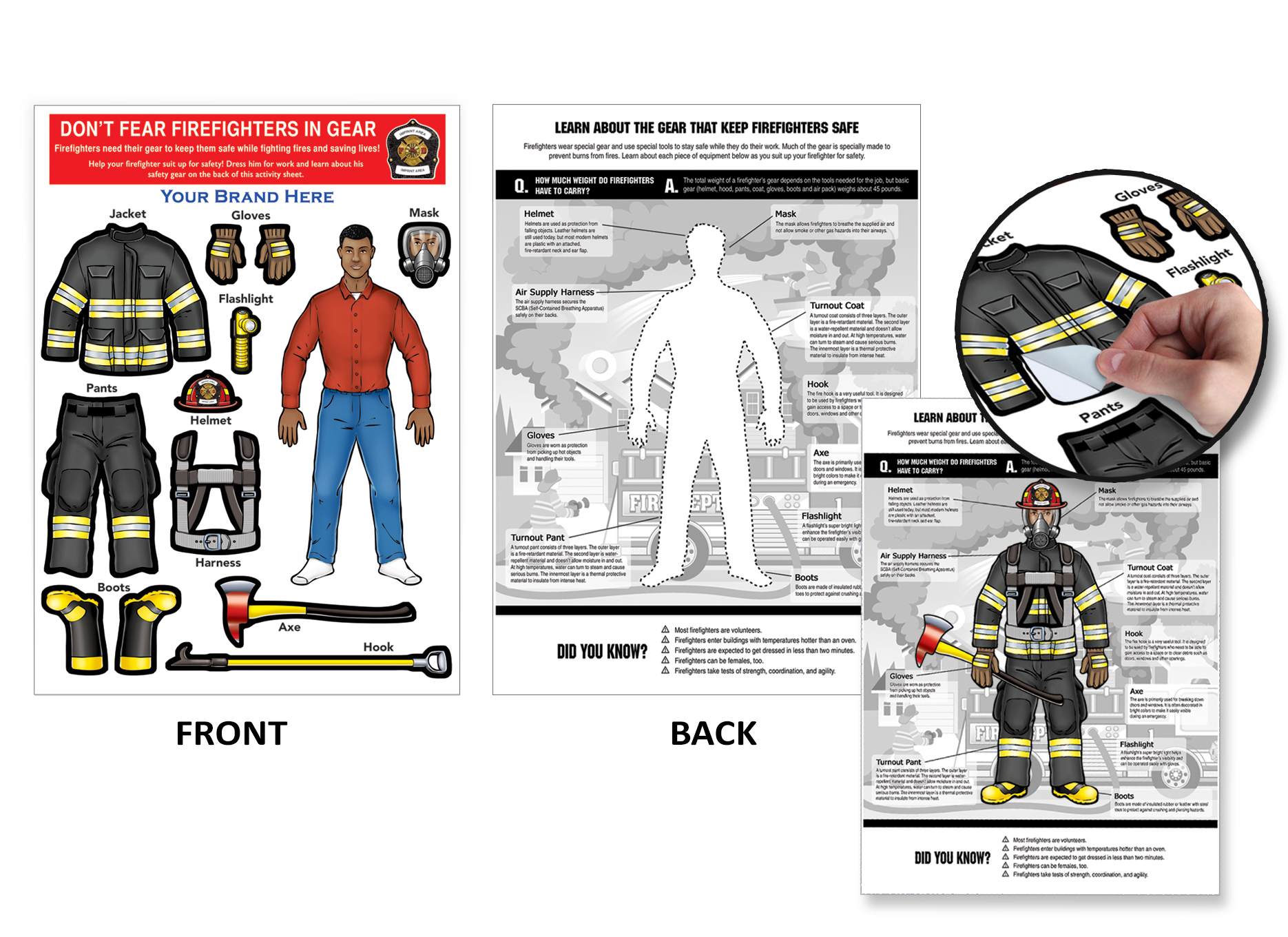 Fireman Dress-Up Peel-N-Place (African American Male) 3